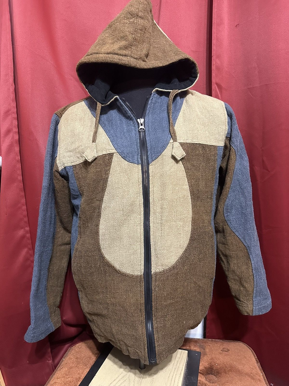 Handmade × Vintage Patchwork Zip Up Jacket Handmade Boho Earth Tonal Grail Size US L / EU 52-54 / 3 - 1 Thumbnail