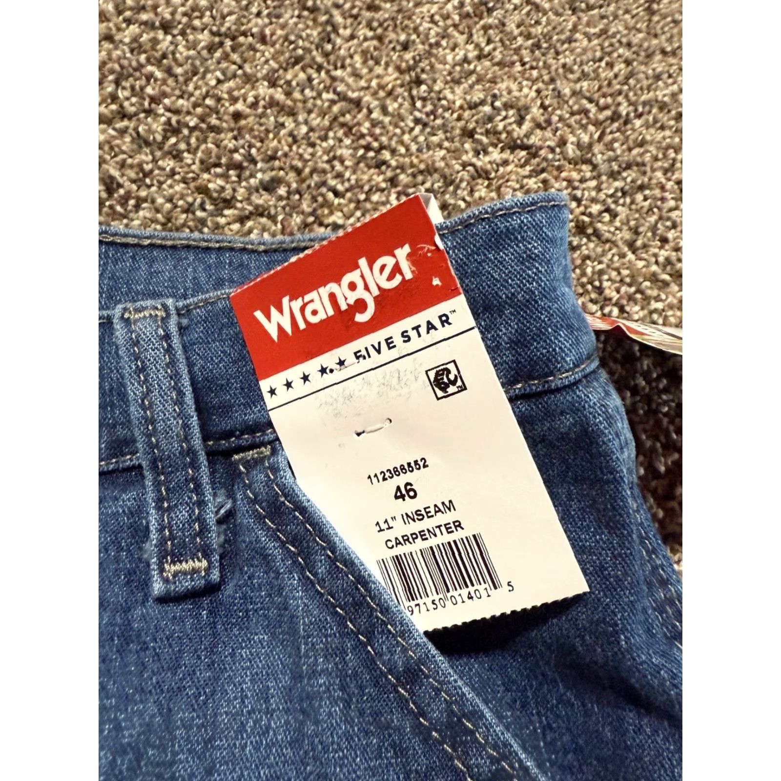Wrangler Wrangler Mens Shorts 46 Carpenter Utility 11" Inseam Blue Denim Flex NEW Size US 30 / EU 46 - 8 Thumbnail