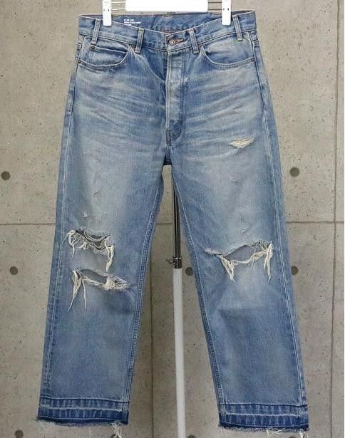 image of Celine Distressed Denim Jeans in Blue, Men's (Size 30)