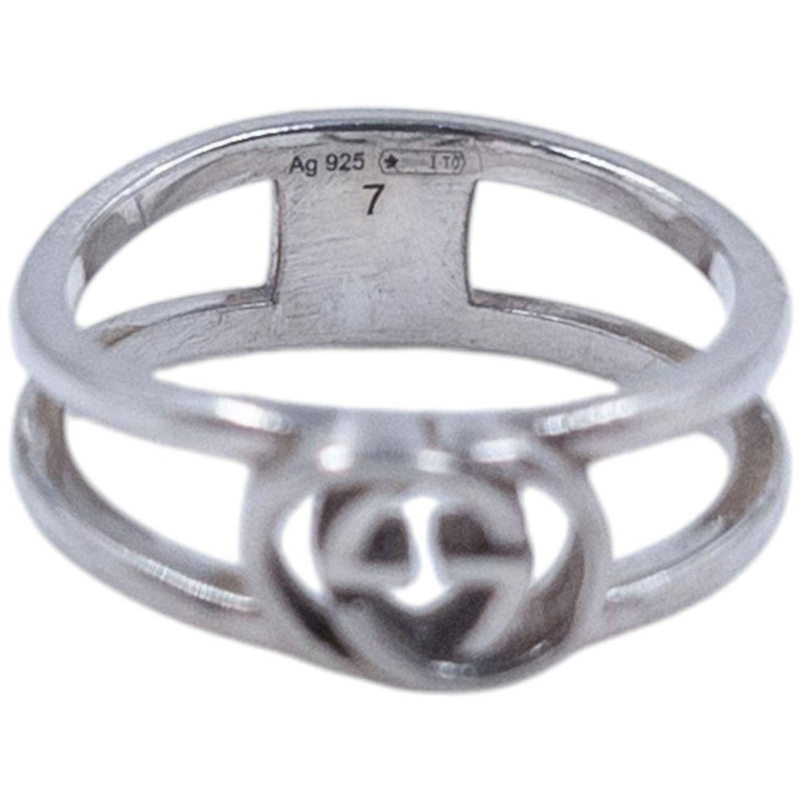 Gucci Vintage 2000s Gucci Silver Logo Ring Size ONE SIZE - 4 Thumbnail