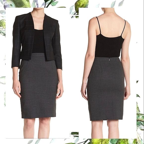 Hugo Boss Vimena Virgin Wool Skirt Classic Party Spring Summer Work Size 30" / US 8 / IT 44 - 1 Thumbnail