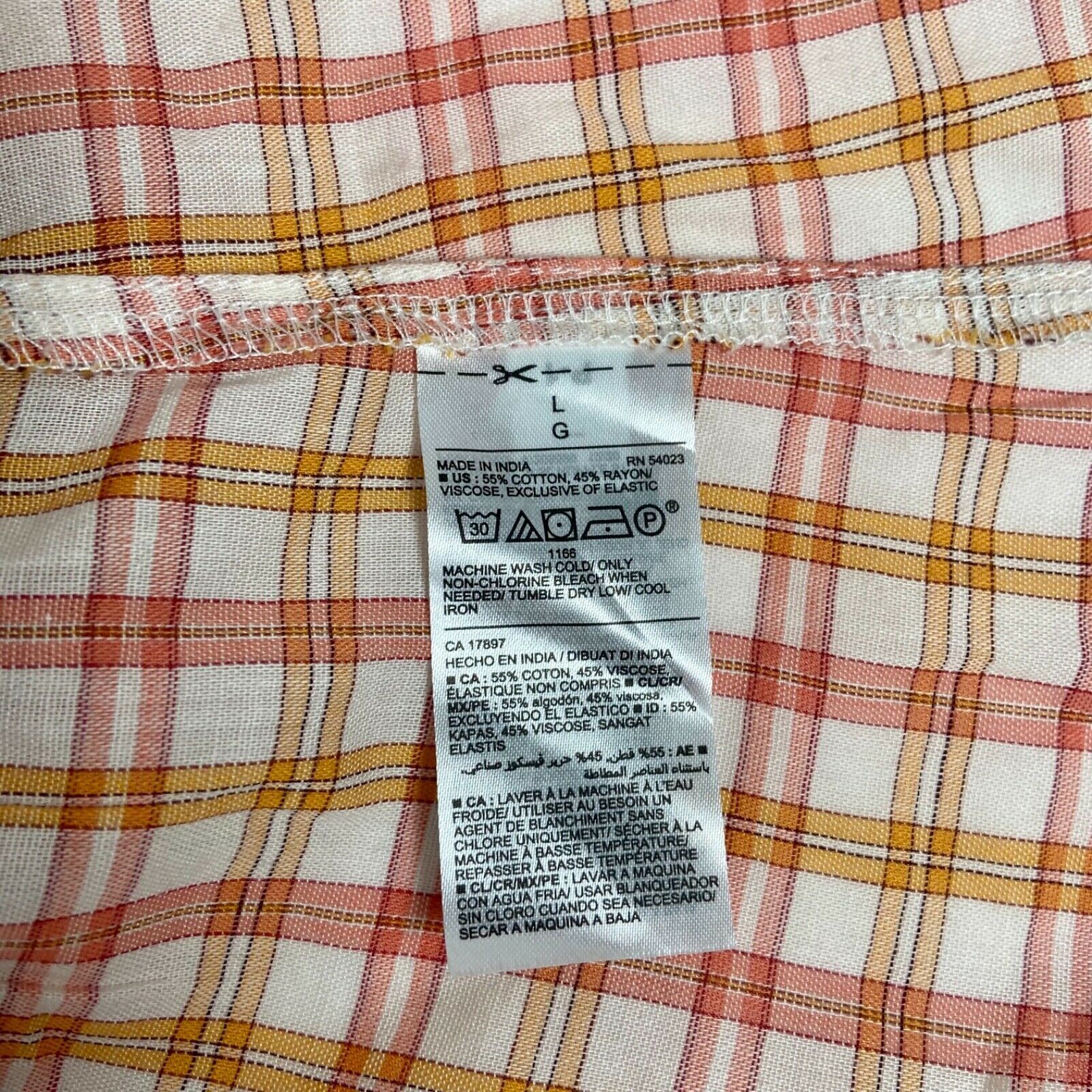 Old Navy Old Navy Ruffled Smocked Bodice Plaid Sleeveless Top Large Size L / US 10 / IT 46 - 4 Thumbnail