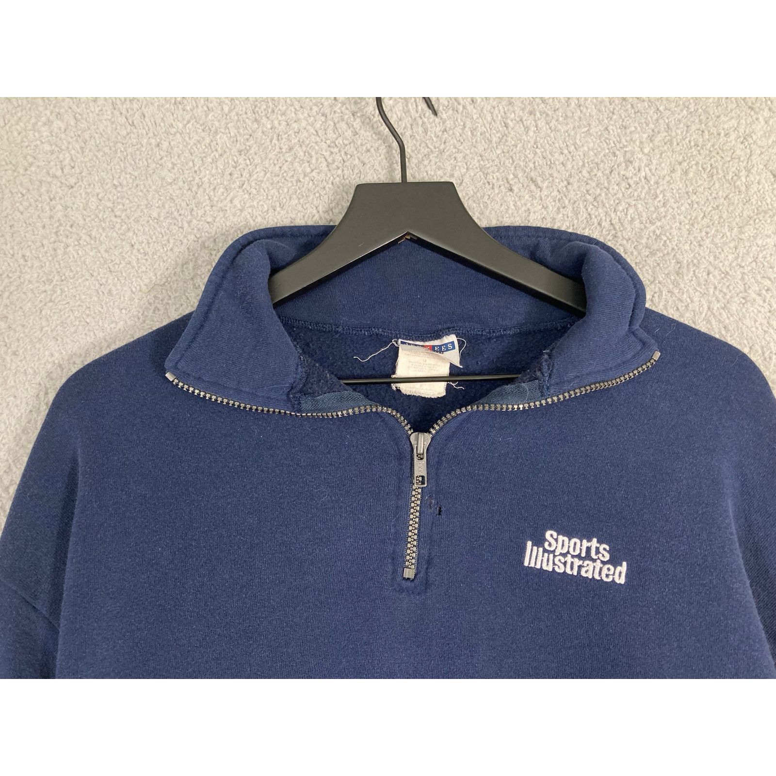 Jerzees Vintage Sports Illustrated Men's XL Navy 1/4 Zip Sweatshirt Size US XL / EU 56 / 4 - 4 Thumbnail