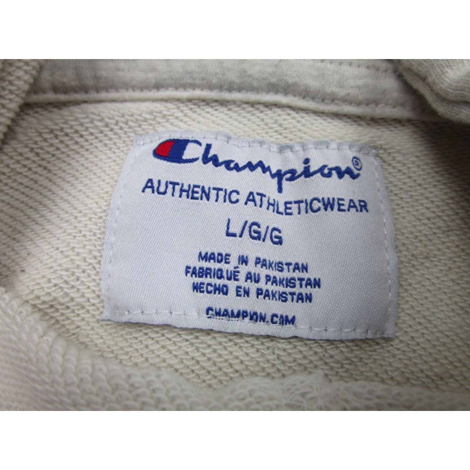 Champion Champion Hoodie Mens Large Gray Pullover Sports Graphic Print Pockets Hooded Logo Embroidered Squared Stain Size US L / EU 52-54 / 3 - 6 Thumbnail