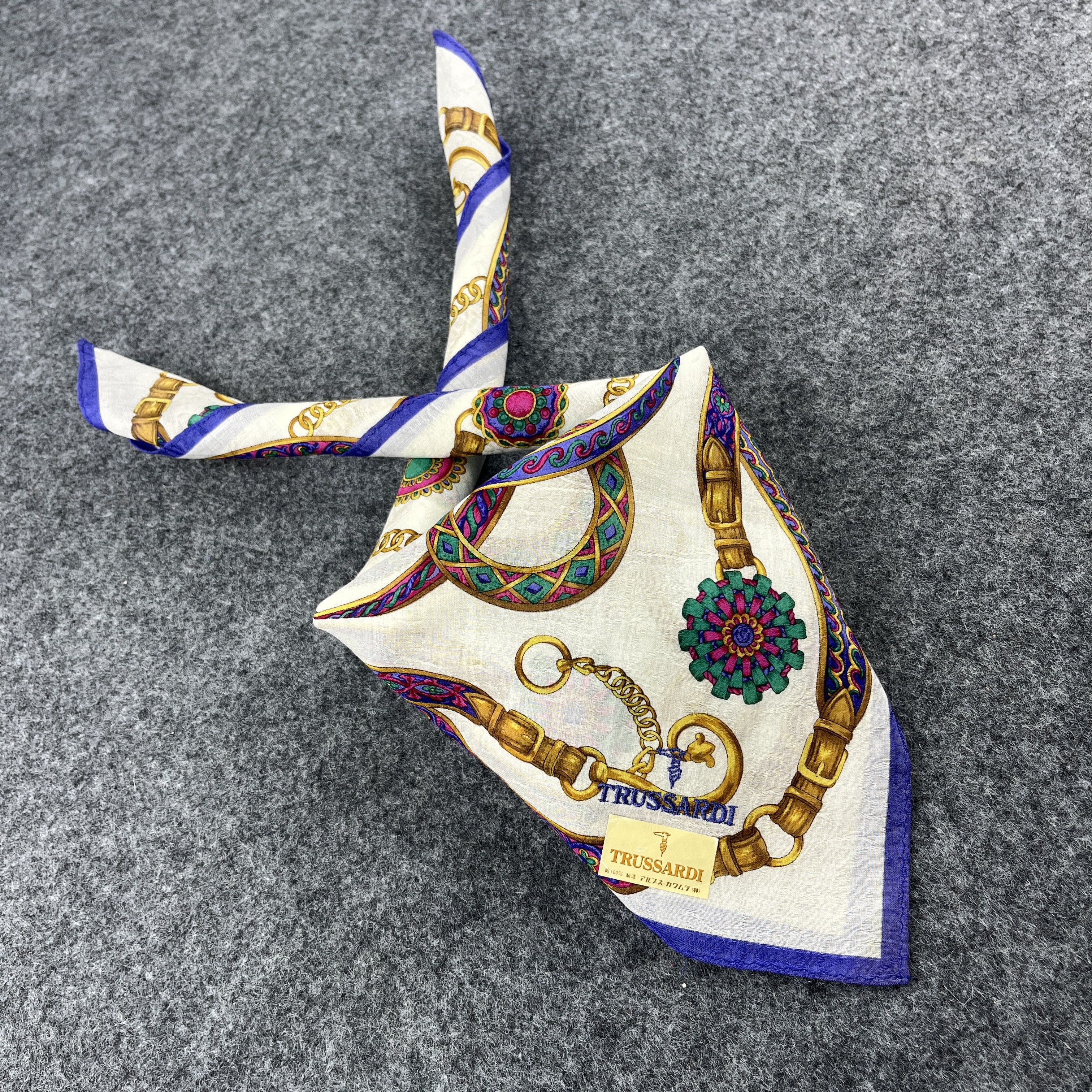 Trussardi × Vintage Trussardi Handkerchief / Bandana / Neckerchief B377 Size ONE SIZE - 8 Thumbnail