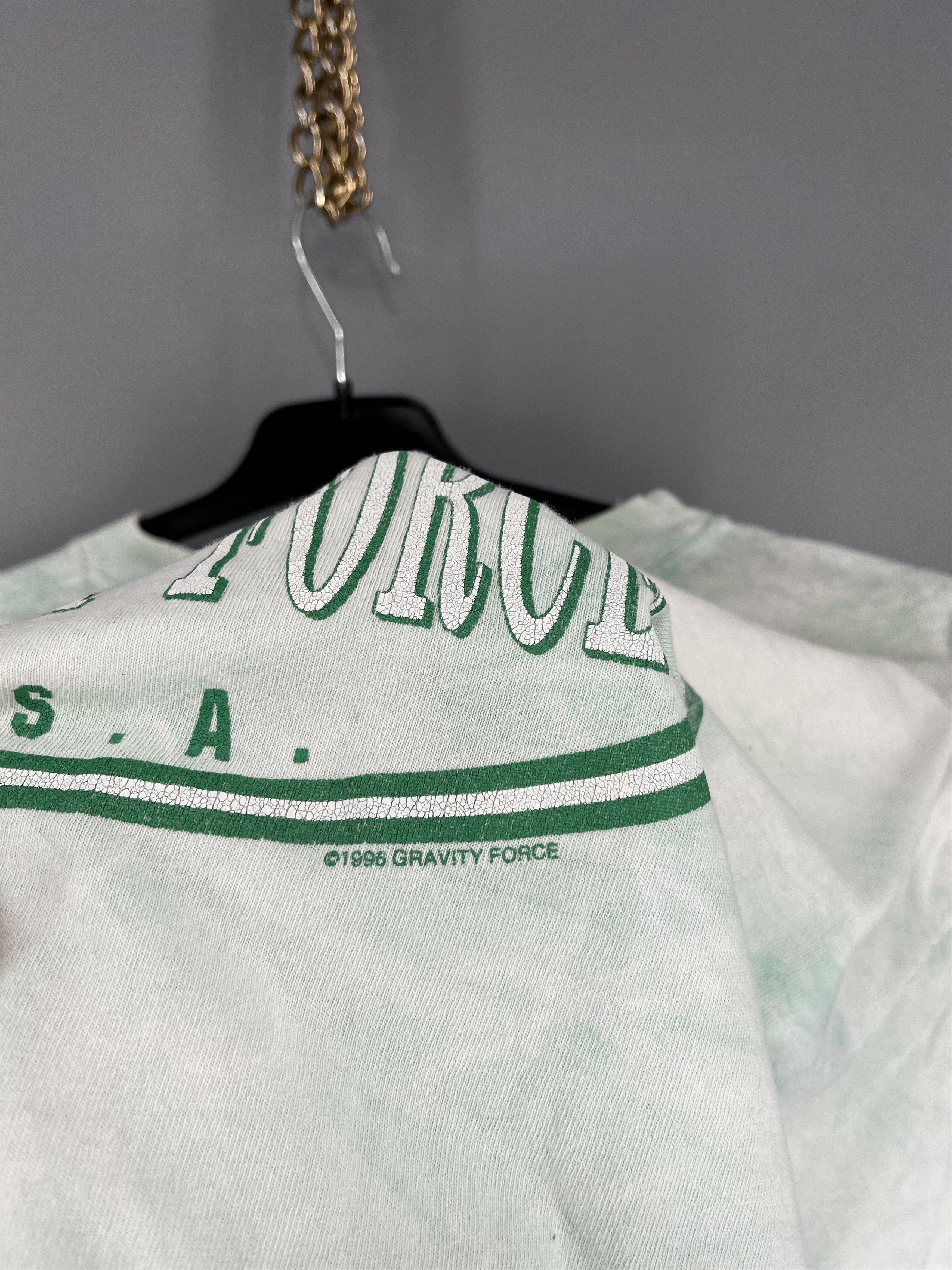 Vintage Vintage 90s Gravity Force Big Logo Full Print Tie-Dye Shirt Size US L / EU 52-54 / 3 - 17 Thumbnail