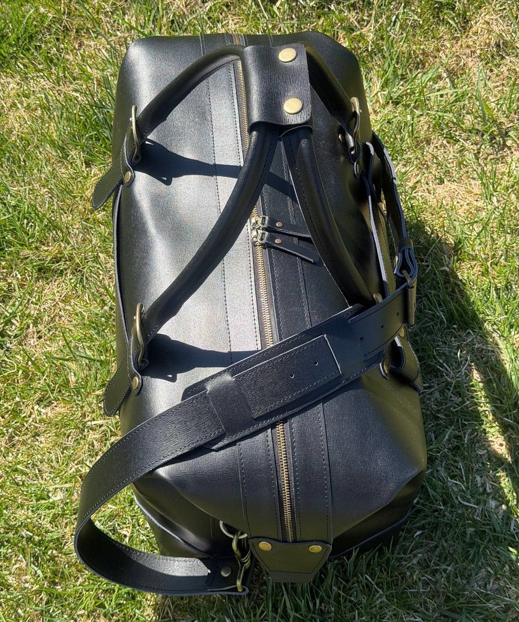 Handmade Genuine leather travel bag. Duffel Bag. Weekender Size ONE SIZE - 3 Thumbnail