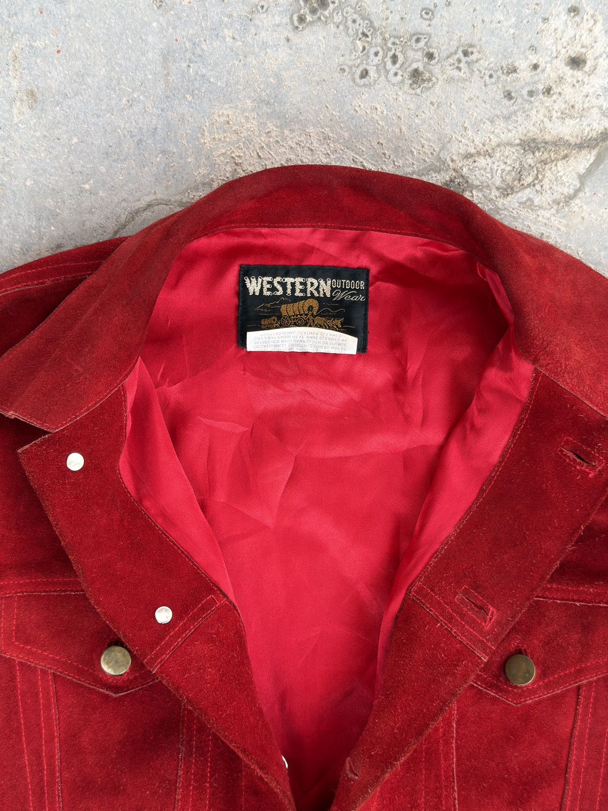 Sears Vintage 1970s Sears Red Suede Leather Jacket Size US M / EU 48-50 / 2 - 2 Thumbnail
