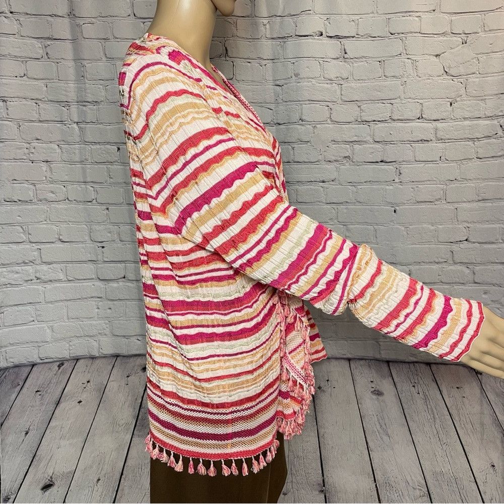 Chicos Chico's Tassel Wave Striped Cardigan Size 3 US XL Size XL / US 12-14 / IT 48-50 - 4 Thumbnail