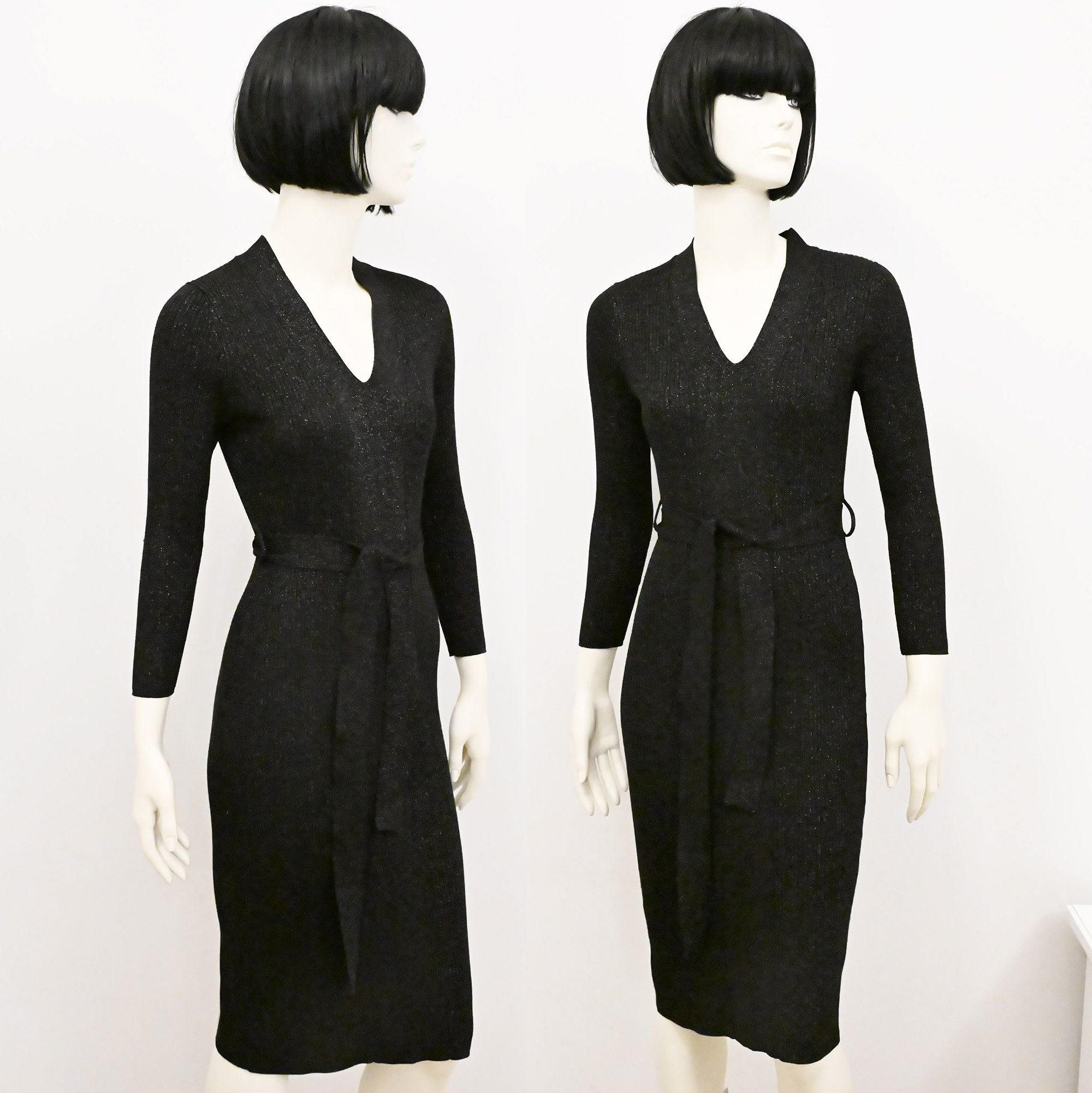 DKNY DKNY ribbed knit bodycon knitted midi dress black Size S / US 4 / IT 40 - 4 Thumbnail
