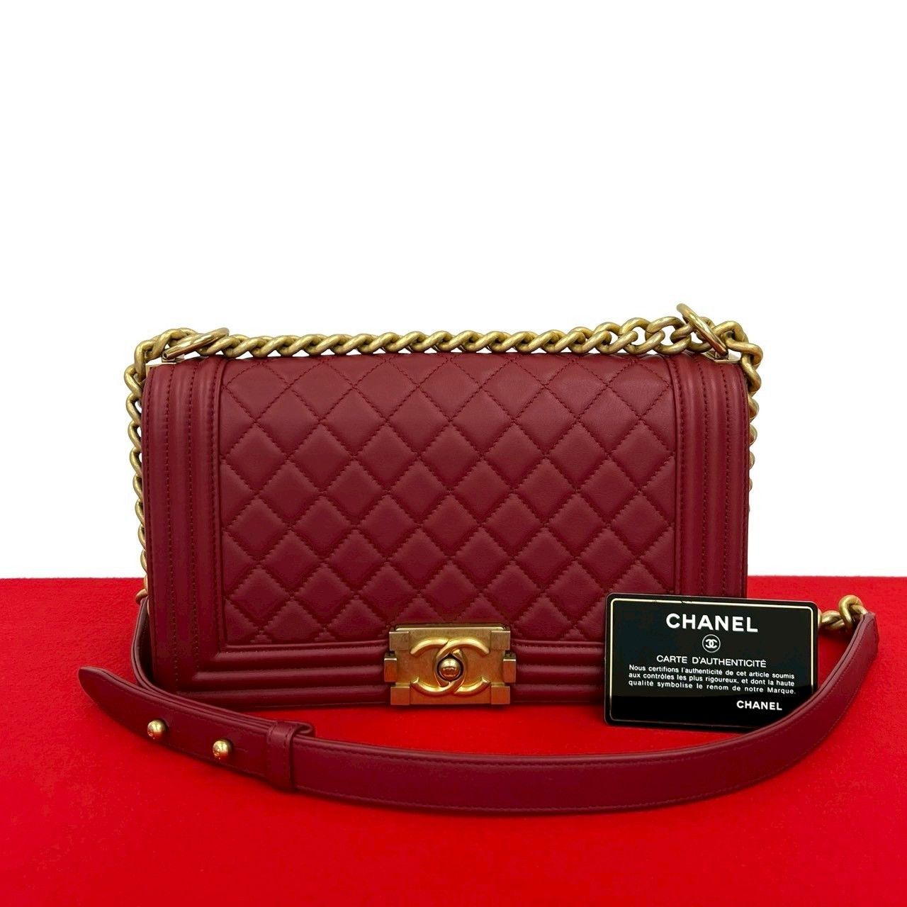 Chanel Chanel Chanel Boy Chanel Lambskin Shoulder Bag Leather Shoulder Bag DUTY FREE for USA Size ONE SIZE - 1 Thumbnail