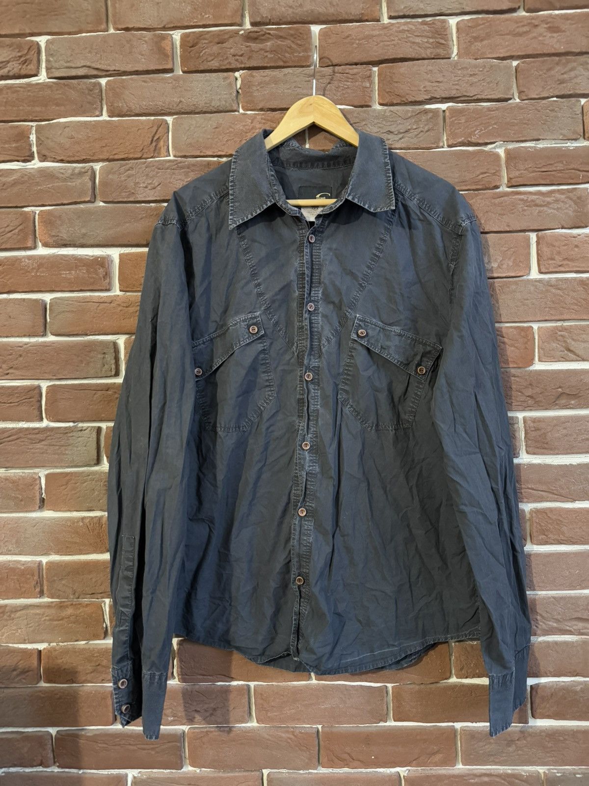 Just Cavalli Rare Just Cavalli Cargo Button Shirt Washed Black 54 Rare Size US L / EU 52-54 / 3 - 1 Thumbnail