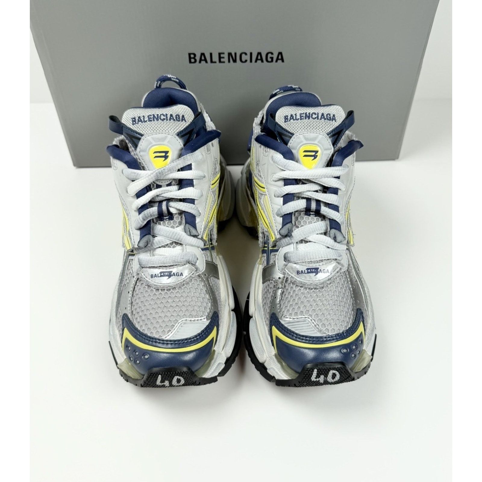 Balenciaga Size 40EU/7US - Balenciaga Runner Grey Blue Yellow NEW! Size US 7 / EU 40 - 3 Thumbnail