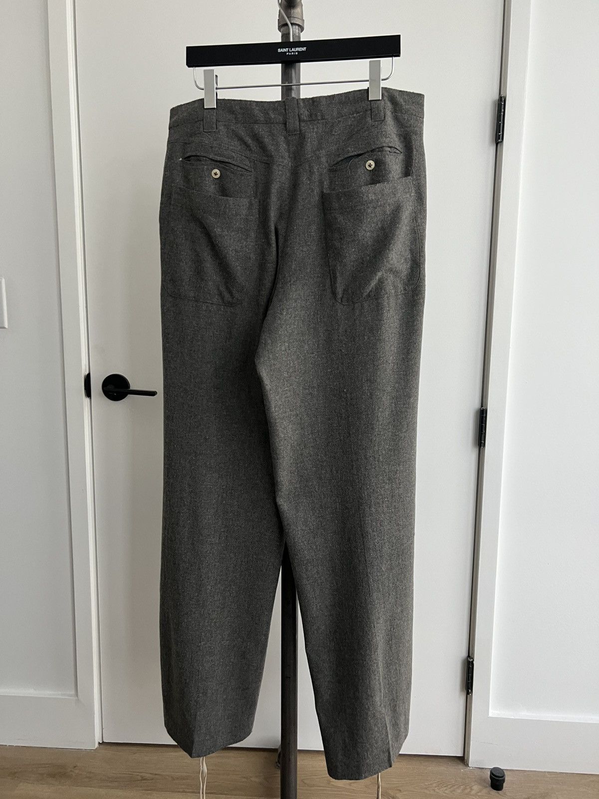 Ann Demeulemeester SS97 Gray Wool Wide Trousers Size 28" / US 6 / IT 42 - 4 Thumbnail