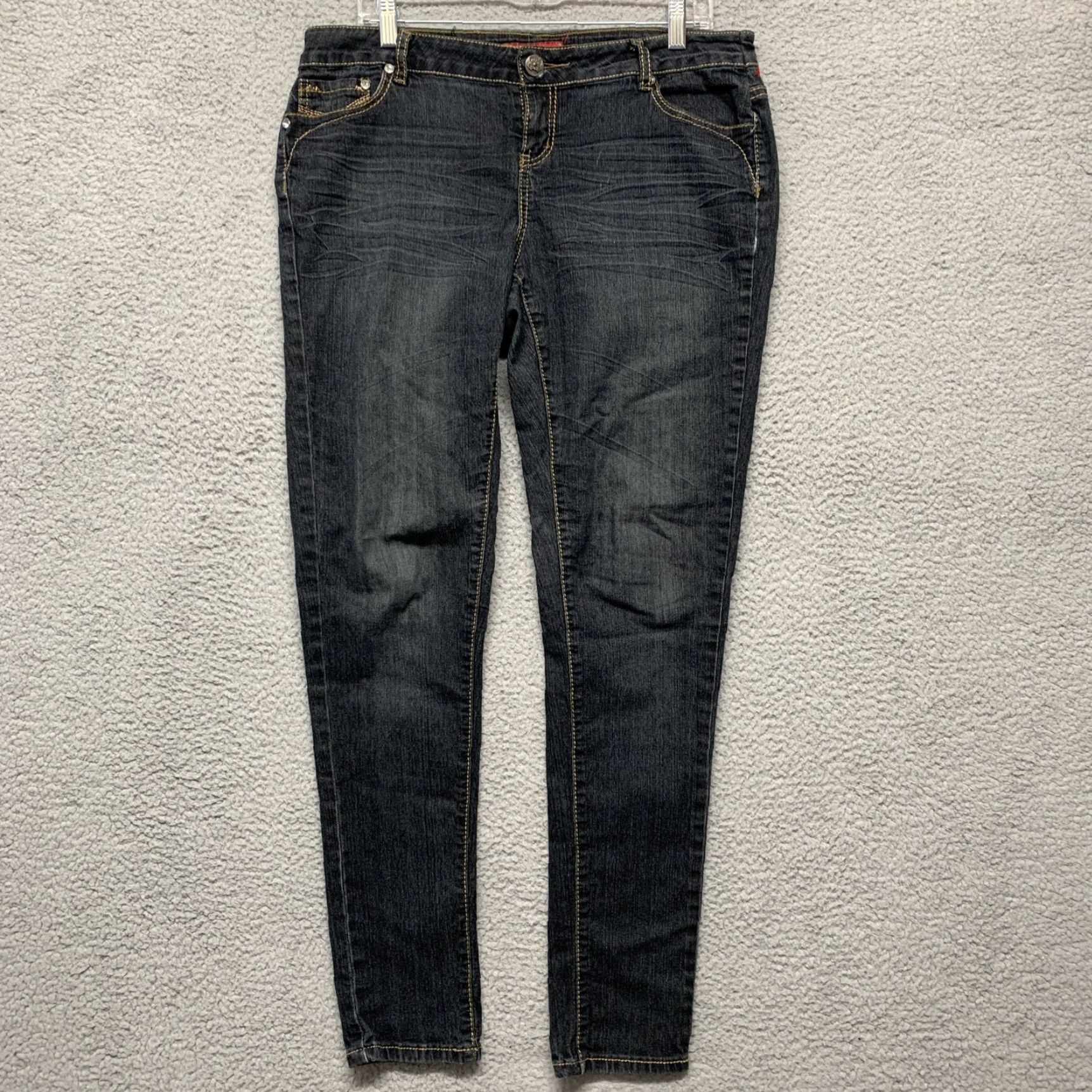Vintage Jeans Colony Jeans Skinny Blue Dark Wash Cotton Blend Stretch Size 16 Women’s Regular 31.5 Inseam 5-Pocket Denim Clothing Woman Mensveless? Size 38" / US 16 / IT 52 - 2 Thumbnail