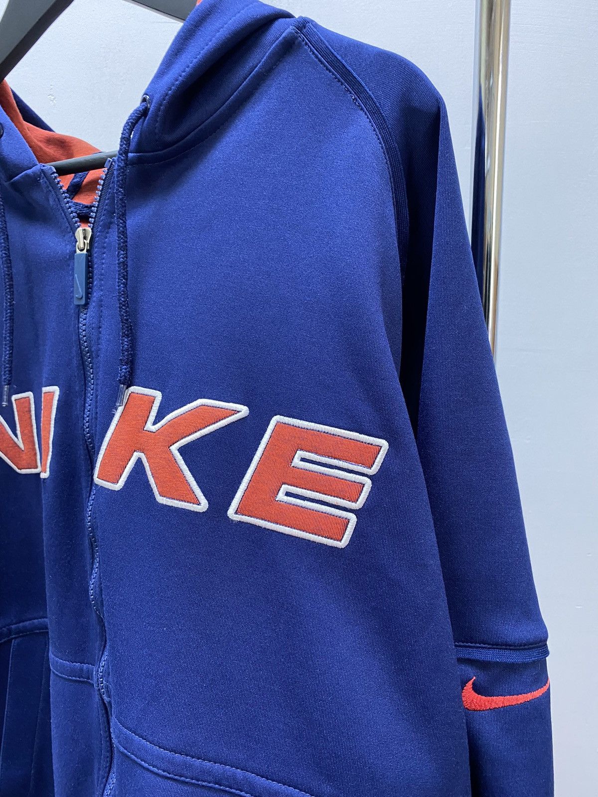 Nike × Vintage 90s NIKE Zip HOODED Y2k CENTRAL HOODIE Size US L / EU 52-54 / 3 - 8 Thumbnail