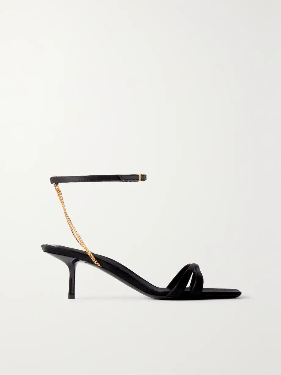 Saint Laurent Paris o1bcso1str1024 Melody Sandals in Black Size US 10 / IT 40 - 1 Thumbnail