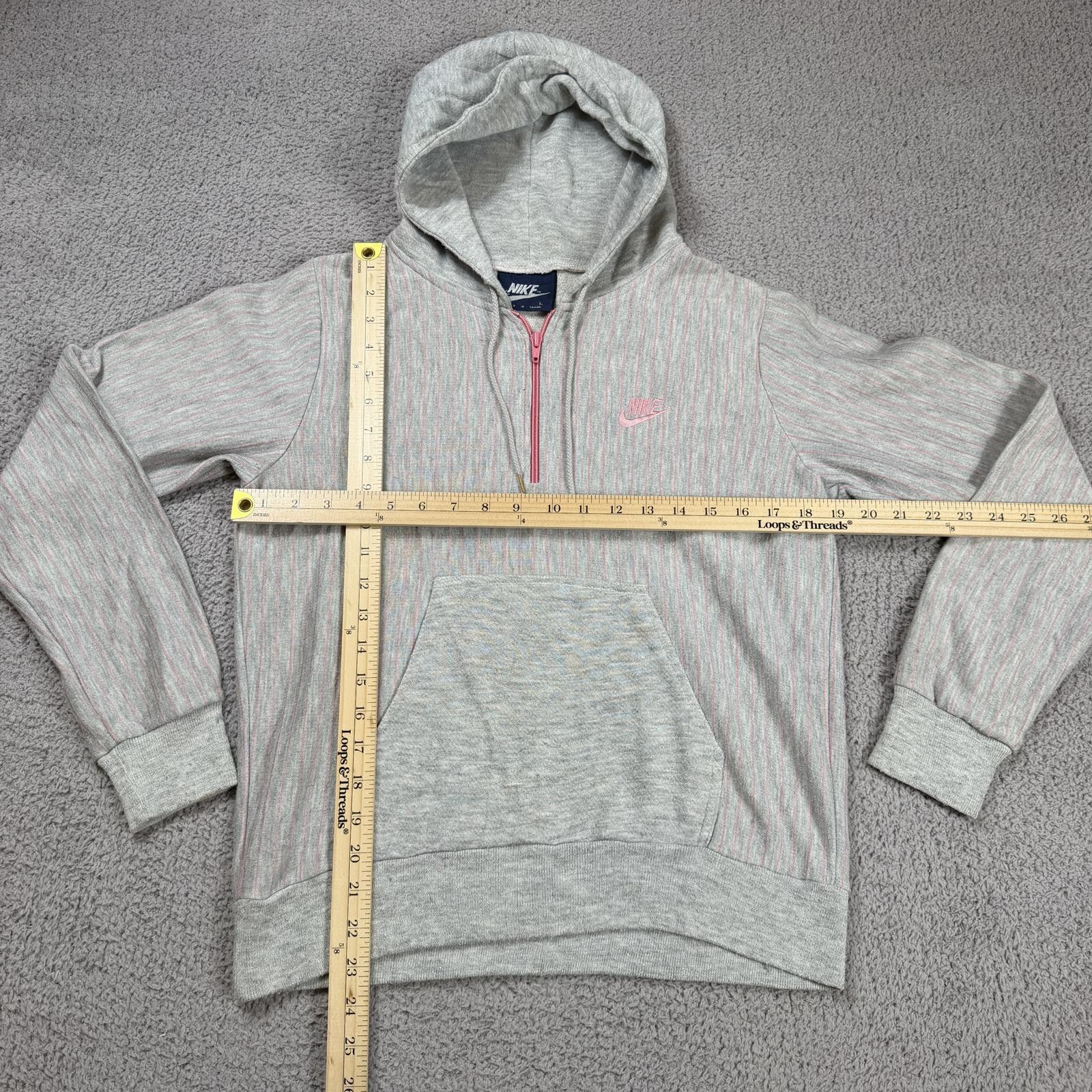 Nike Vintage Y2K Nike Pink Stripe Half Zip Hoodie Large Swoosh Size L / US 10 / IT 46 - 2 Thumbnail