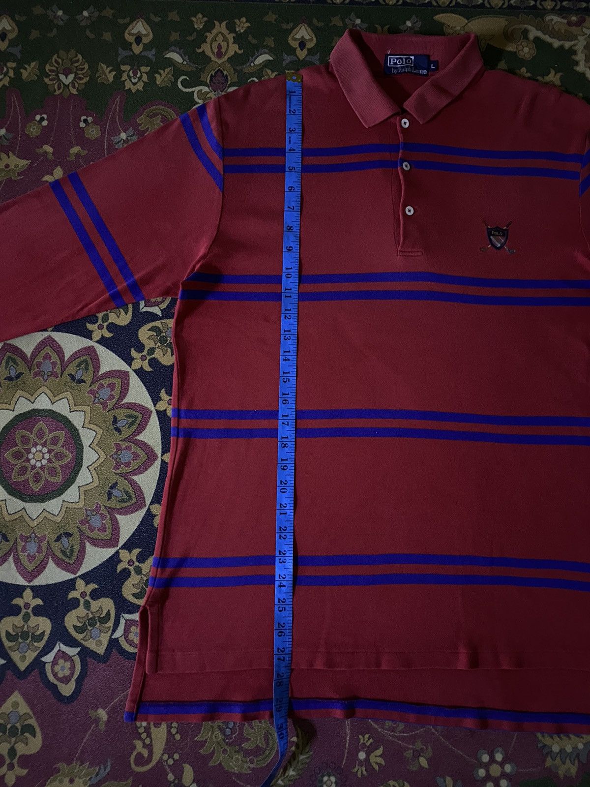 Polo Ralph Lauren 🔥Vintage Polo Ralph Lauren Golf Striped Long Sleeve Polo Size US M / EU 48-50 / 2 - 11 Thumbnail