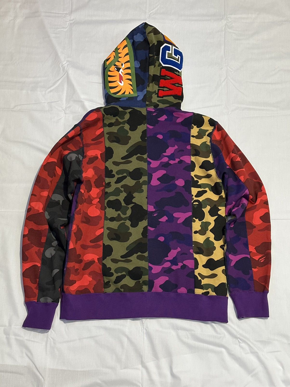 Bape BAPE Multicolor Mix Crazy Camo Shark Full Zip Hoodie Size US XL / EU 56 / 4 - 4 Thumbnail
