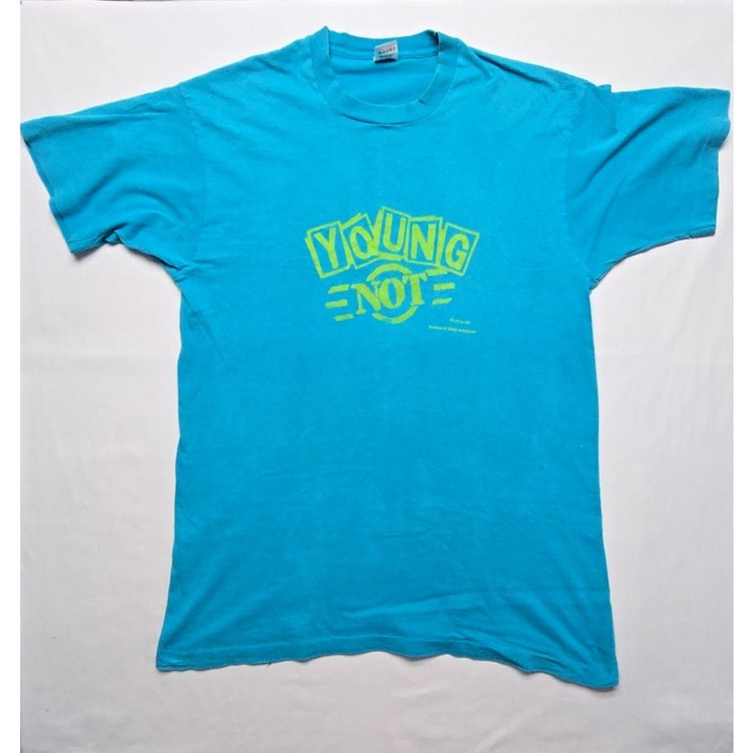 Fruit Of The Loom Vintage Young Not Shirt Graphic Tee Blue 90s XL USA Made Size US XL / EU 56 / 4 - 1 Thumbnail