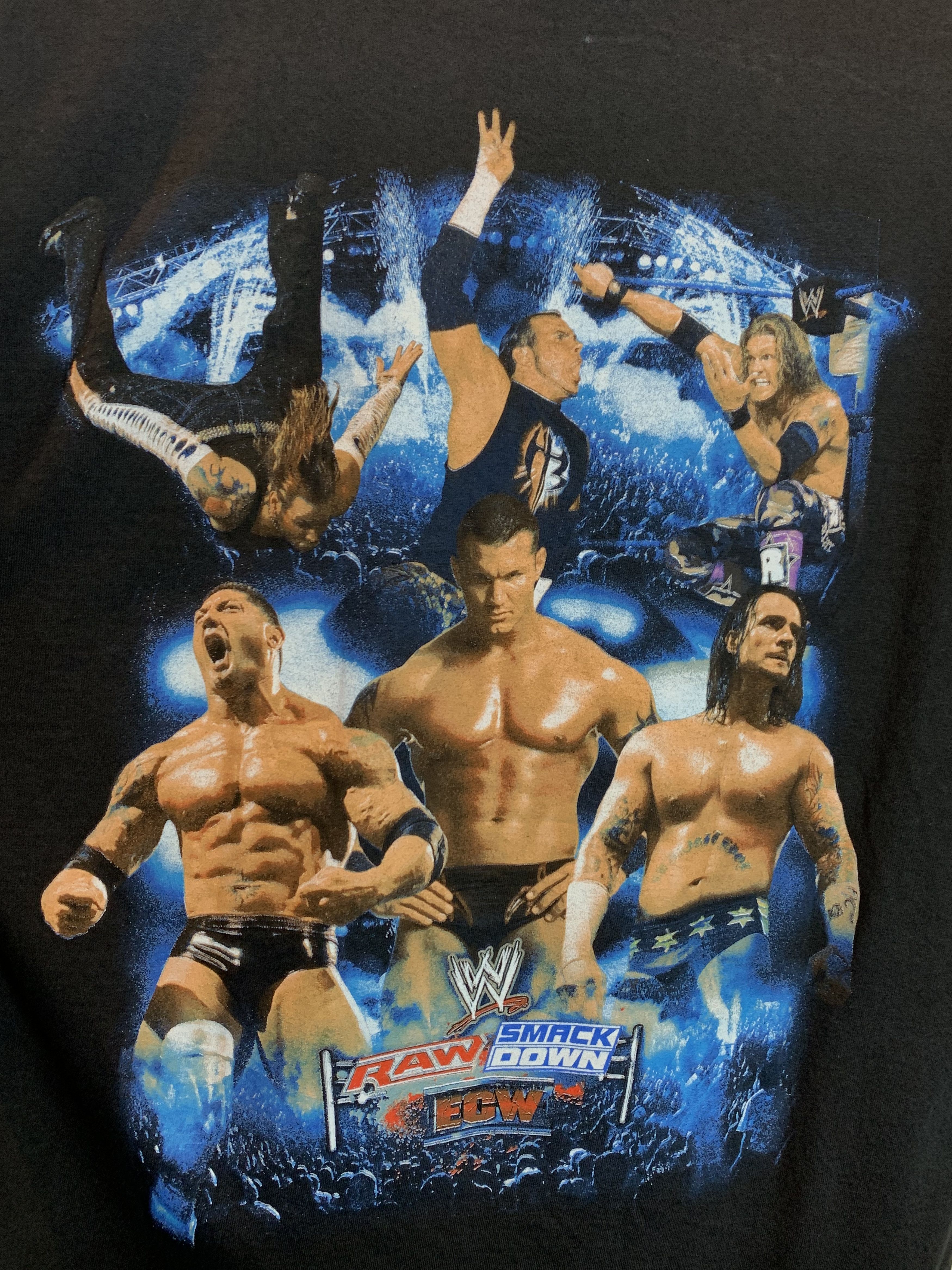 WWE *RARE* Vintage WWE Smackdown RAW ECW Wrestling T-Shirt L Size US L / EU 52-54 / 3 - 4 Thumbnail