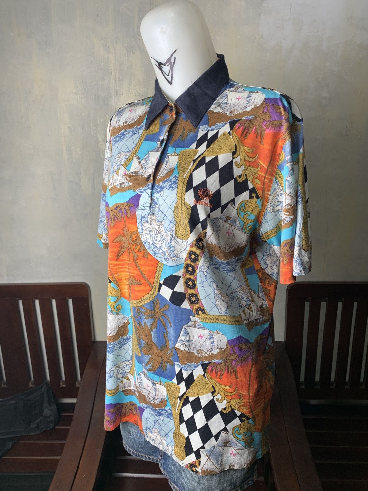 Japanese Brand 1990s Superior Golf Vintage Art Graphic Checkered Polo Shirt Size L / US 10 / IT 46 - 2 Thumbnail