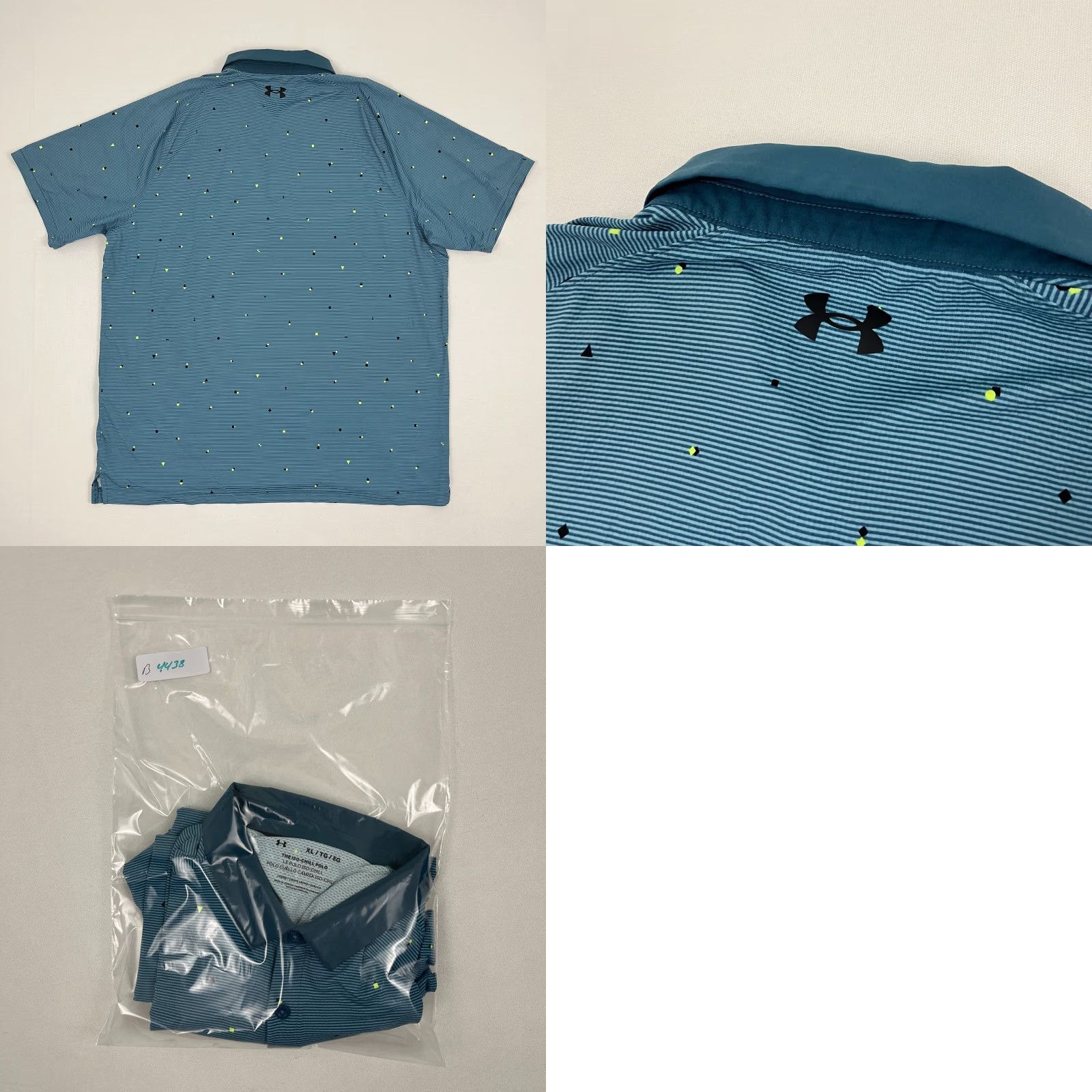 Under Armour Under Armour Shirt Mens XL Blue Geometric Stripe Polo Golf Performance Size US XL / EU 56 / 4 - 8 Thumbnail