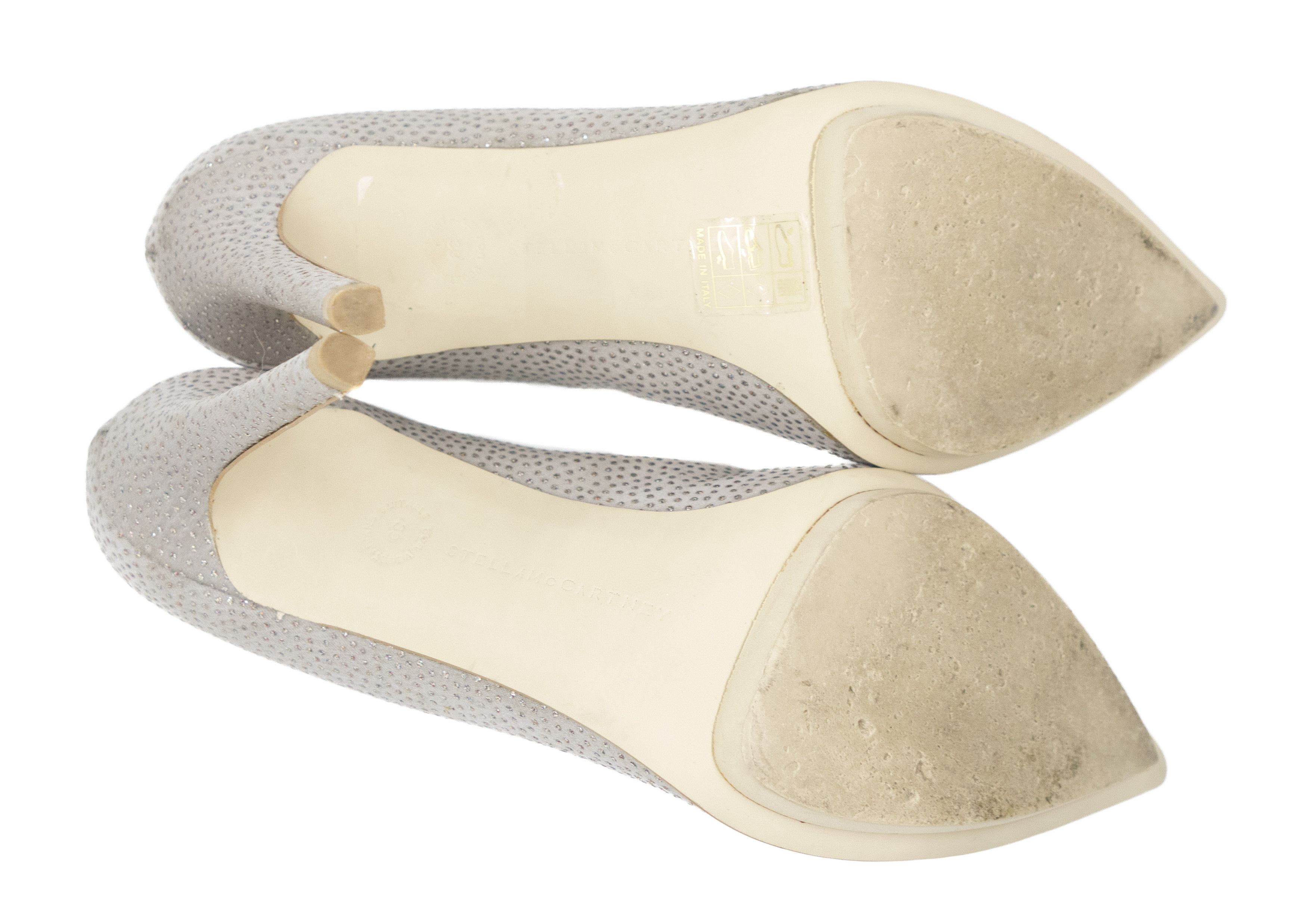 Stella McCartney Satin Glitter Accent Platform Pumps Pointed Toe Size US 9 / IT 39 - 6 Thumbnail
