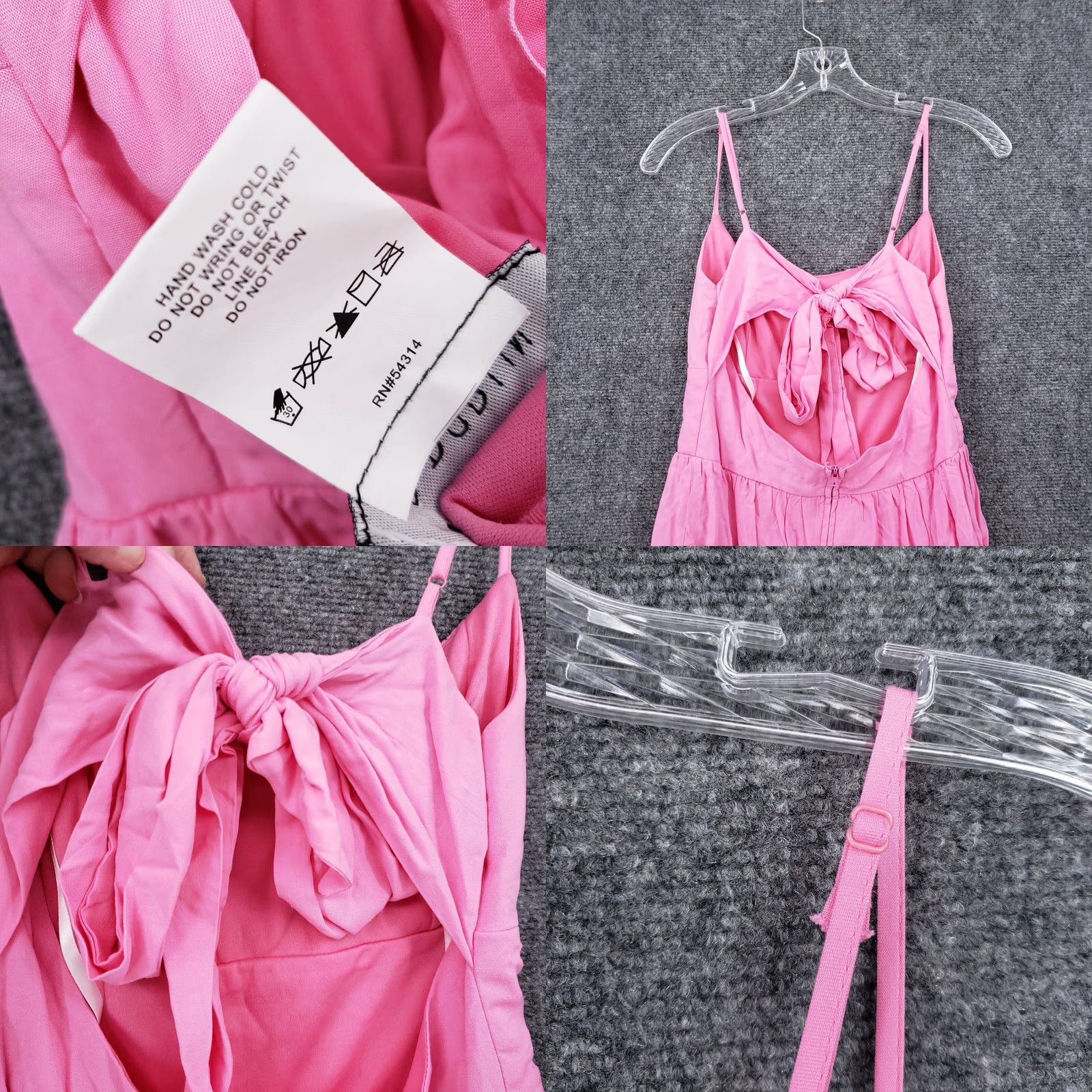 Vintage B. Darlin Dress Juniors 5/6 Pink Midi Sundress Pleated Tiered Cut Out Barbiecore Dress Women Girls Size S / US 4 / IT 40 - 8 Thumbnail