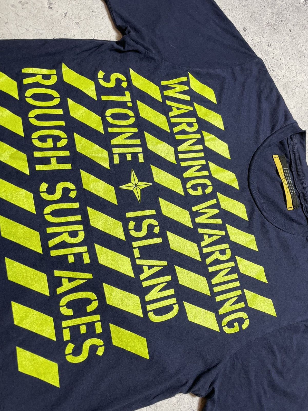 Stone Island Vintage Stone Island Denim Big Logo Warning T-Shirt Size US L / EU 52-54 / 3 - 6 Thumbnail