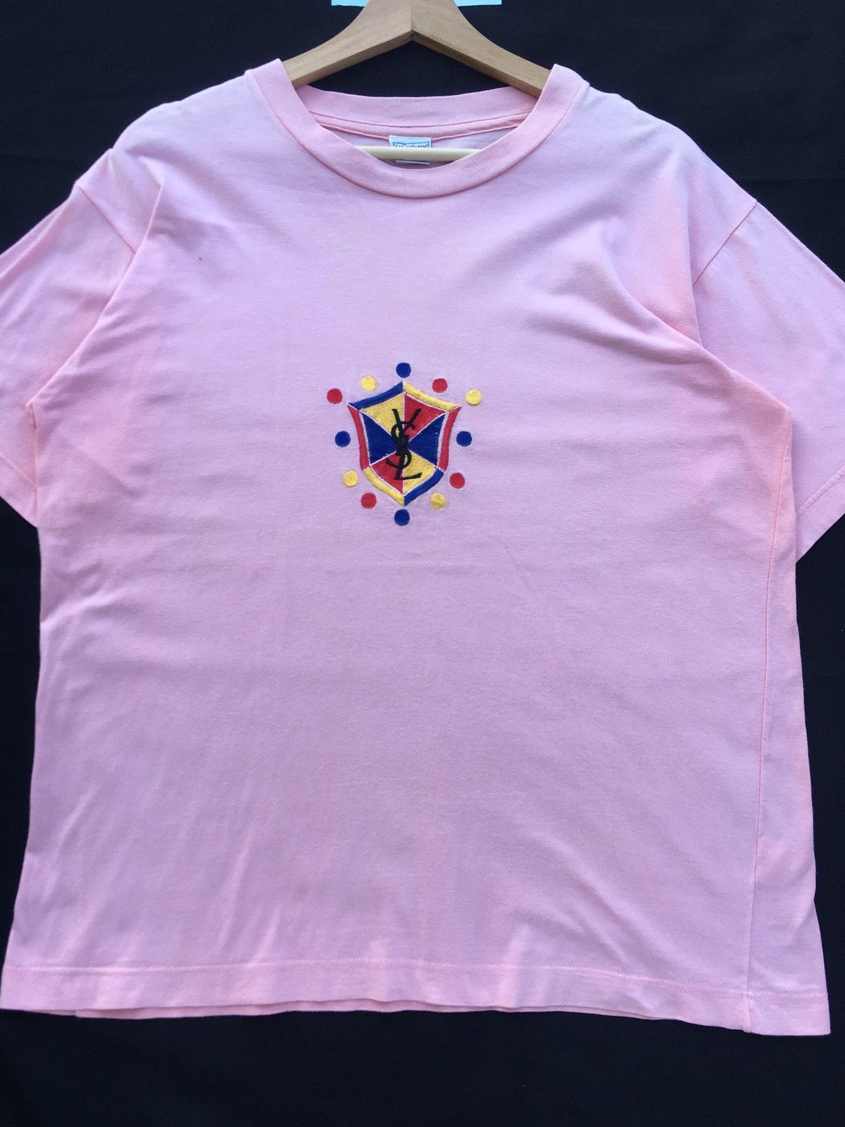 Yves Saint Laurent Rare Vintage Yves Saint Laurent Embroidered Logo Tshirt Size US M / EU 48-50 / 2 - 6 Thumbnail