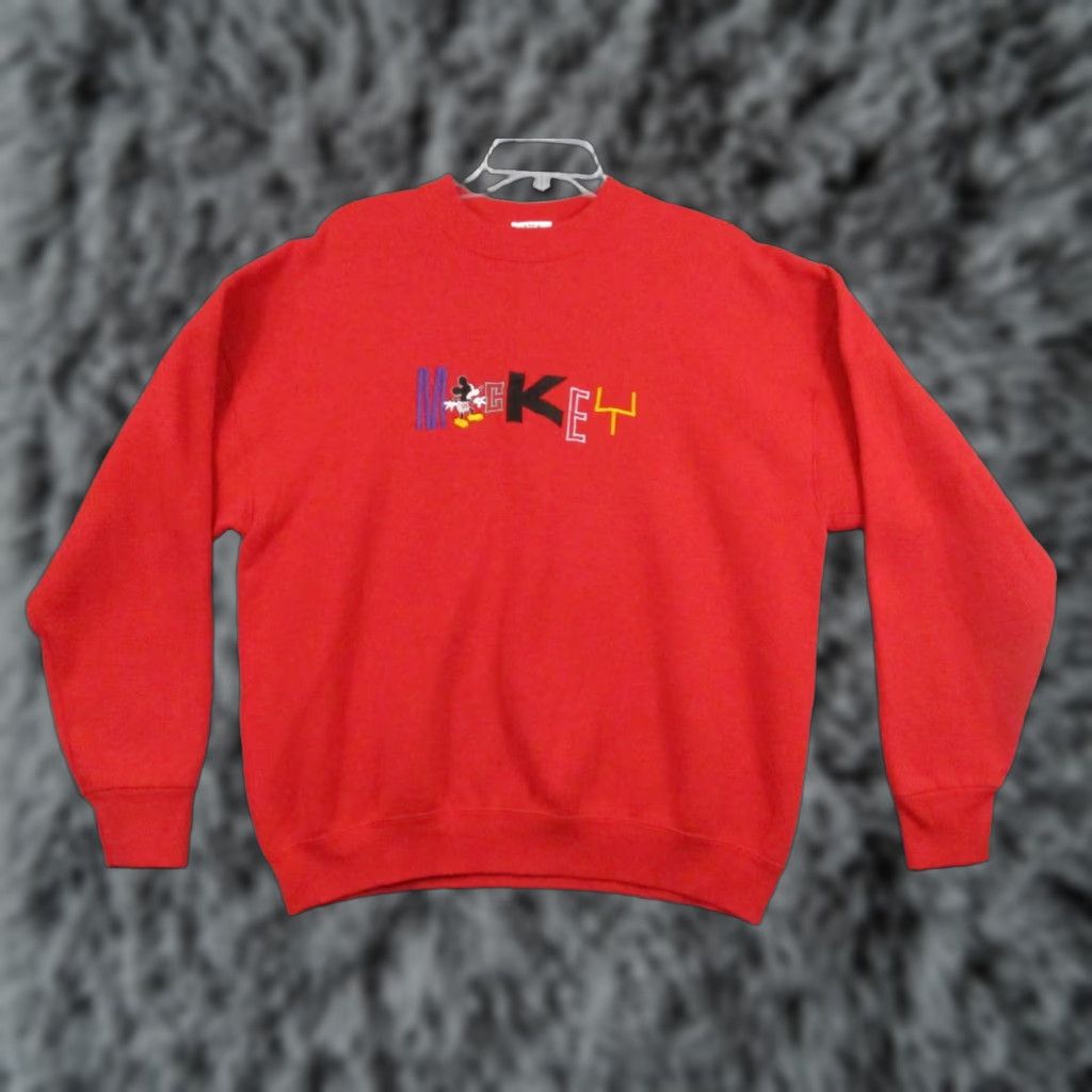 Mickey & Co. VINTAGE Mickey & Company Sweatshirt XL Adult 90’s Mickey Red Thick Old School Red Crew Neck Pullover Size US XL / EU 56 / 4 - 1 Thumbnail