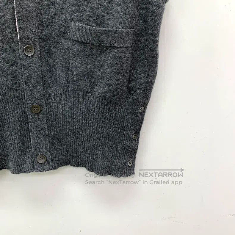 Thom Browne Thom Browne Classic dark gray four-row goat cashmere V-nec Size US M / EU 48-50 / 2 - 4 Thumbnail
