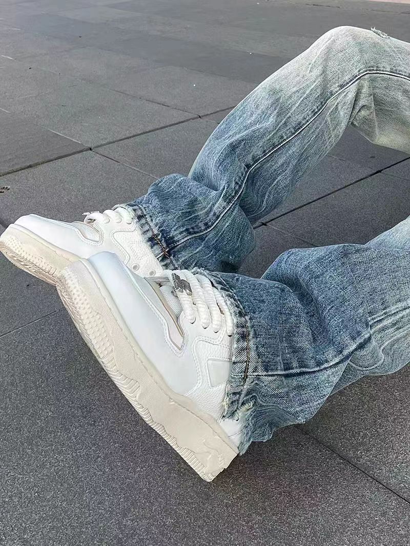 Japanese Brand × Jean High street hip hop washed and distressed baggy jeans Size US 32 / EU 48 - 3 Thumbnail