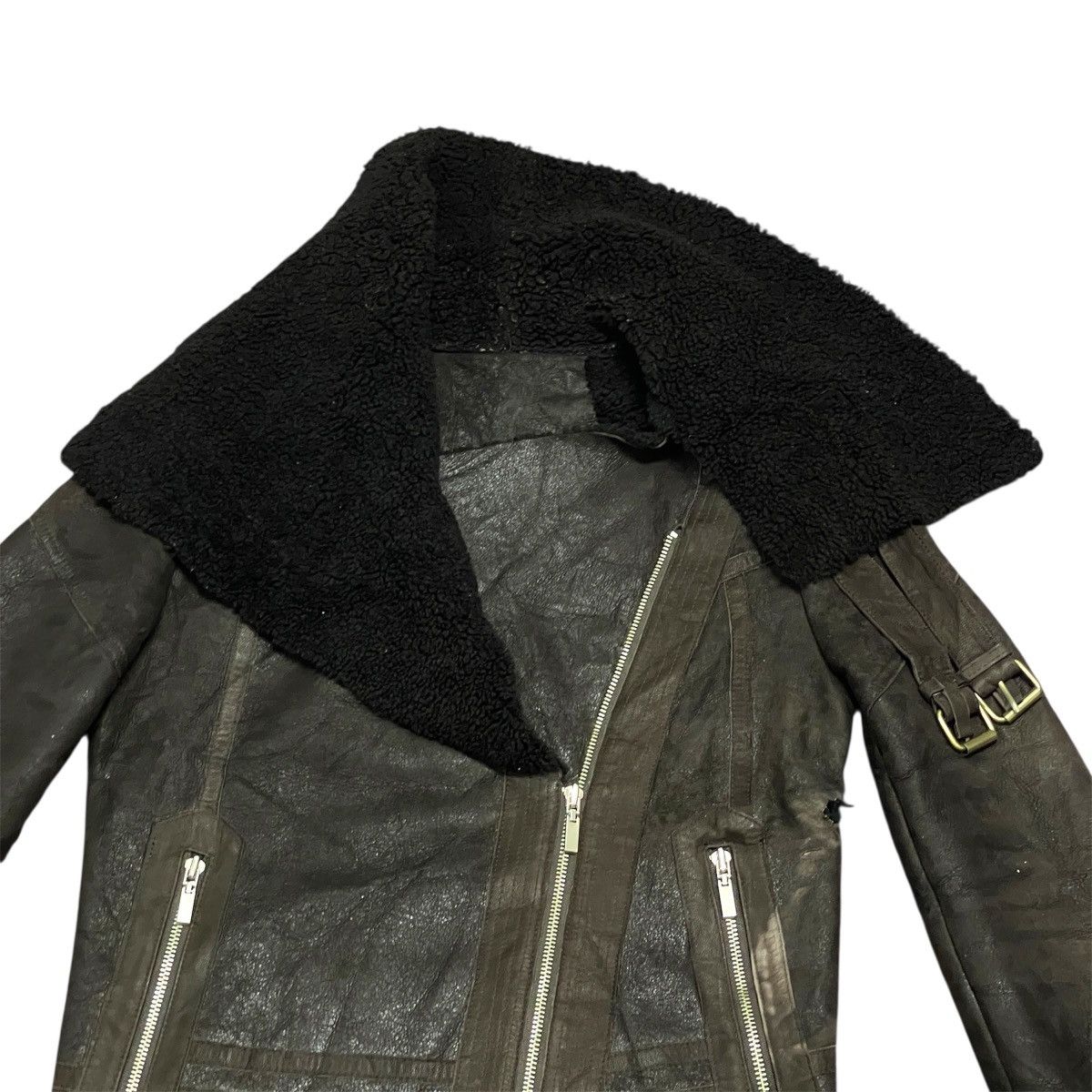 If Six Was Nine Vtg Rick Owen Inspired Avantgarde Sheepskin Leather Jacket Size US S / EU 44-46 / 1 - 12 Thumbnail