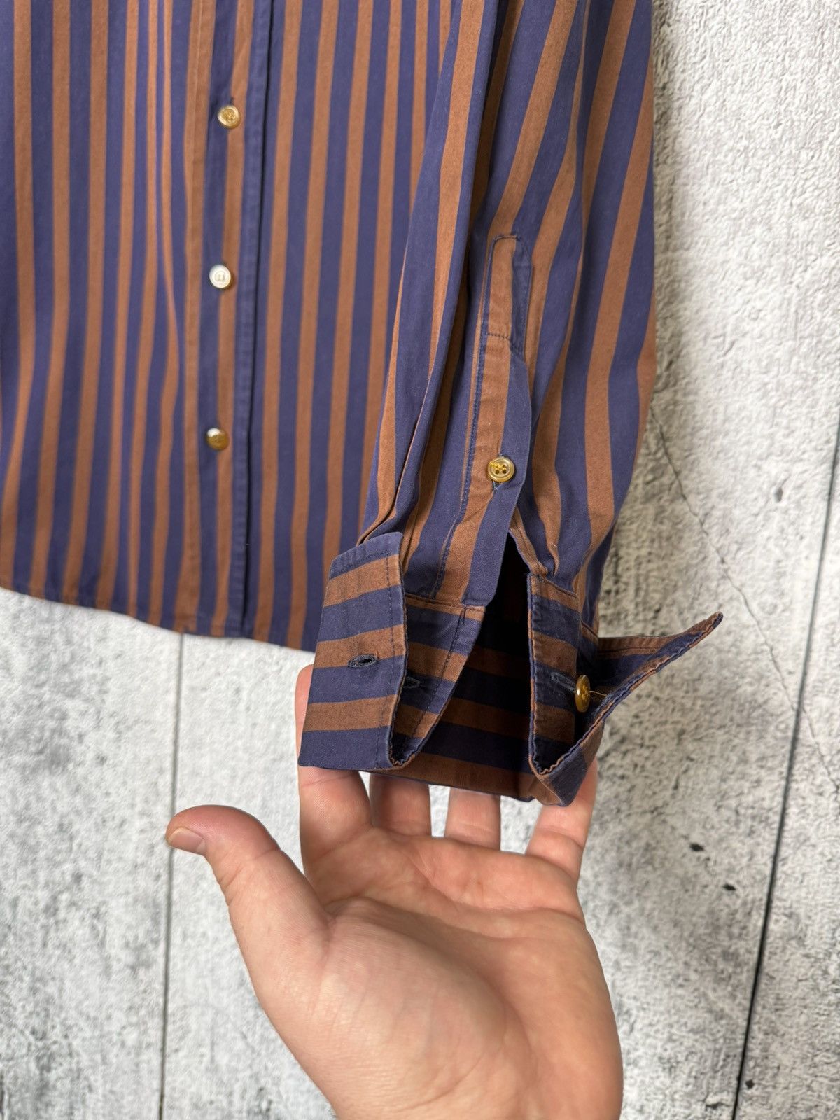 Vivienne Westwood Vivienne Westwood Striped Button Shirt Orb Logo Long Sleeve Size US XL / EU 56 / 4 - 11 Thumbnail