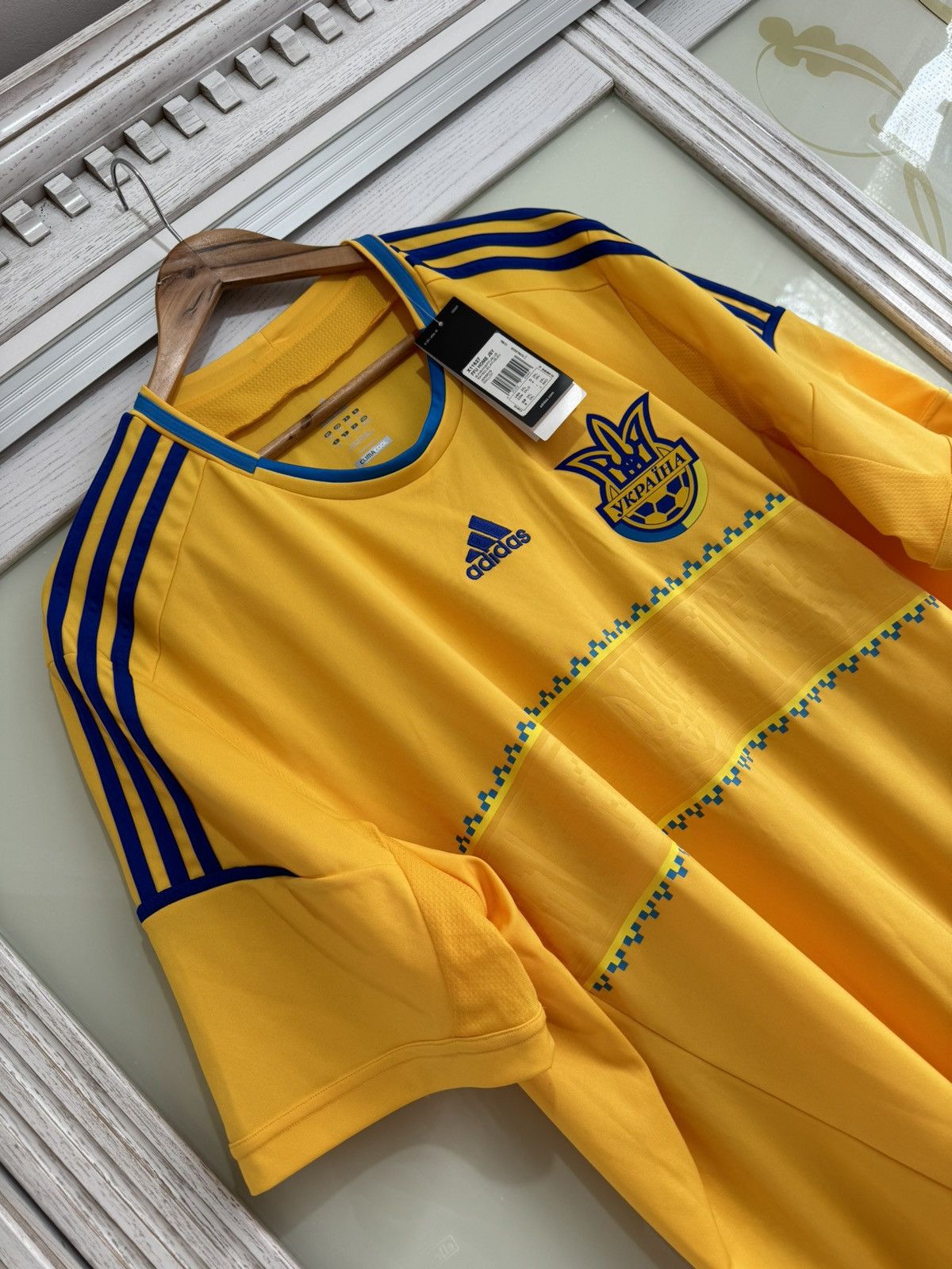 Adidas Ukraine 2012-2013 Home Soccer Jersey Football Kit Shirt Size US XXL / EU 58 / 5 - 3 Thumbnail