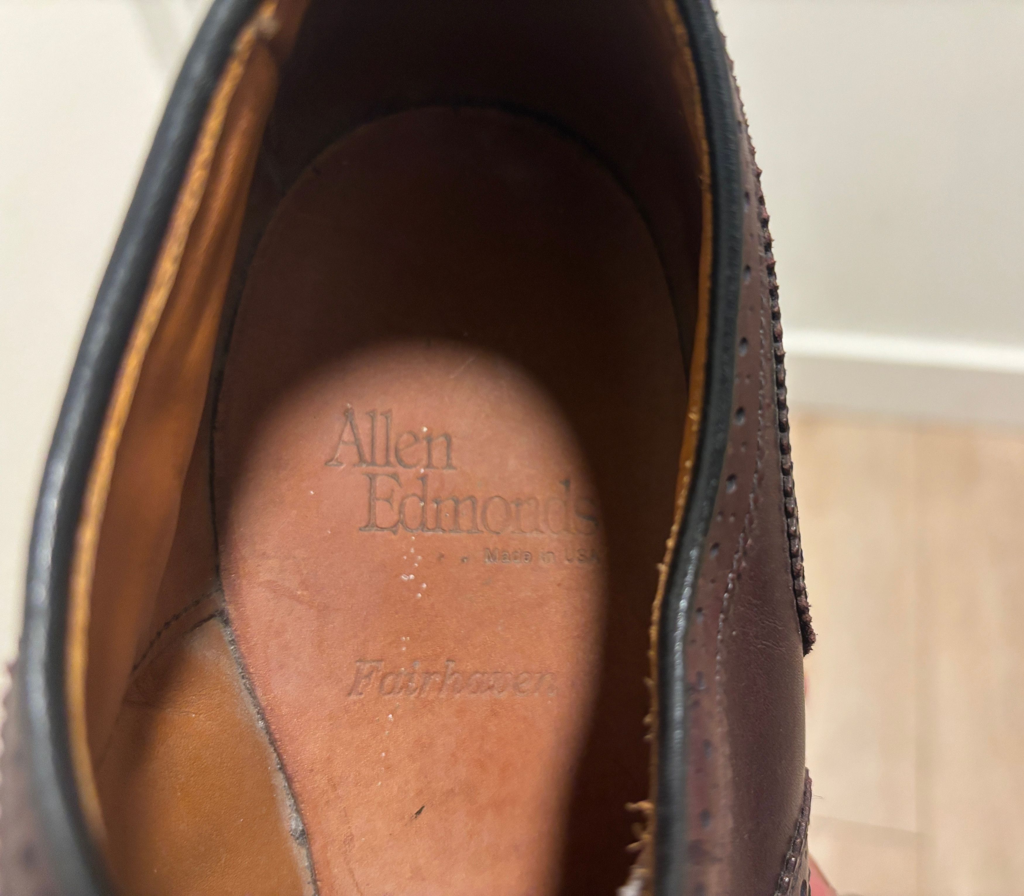 $400 Fairhaven Brown Wingtip Brogue Oxford Dress Shoes