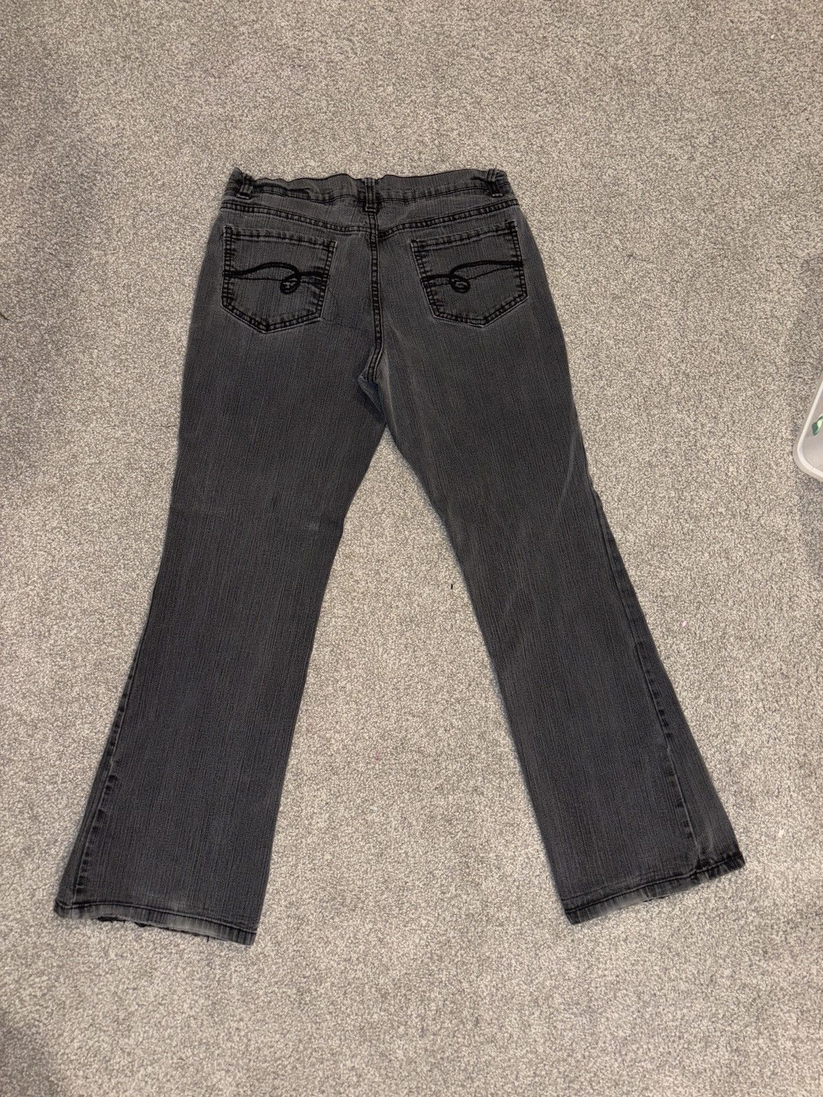Japanese Brand × Vintage Black grunge-style y2k flared jeans Size US 32 / EU 48 - 2 Thumbnail