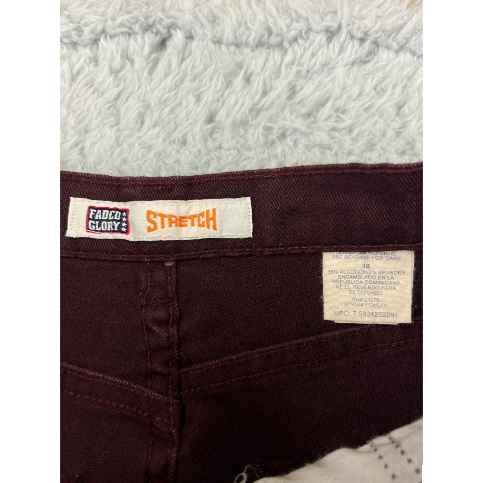 Faded Glory Faded Glory Jeans Women 10 Red Denim Straight High Rise 5-Pocket Cotton Stretch Size 32" / US 10 / IT 46 - 4 Thumbnail