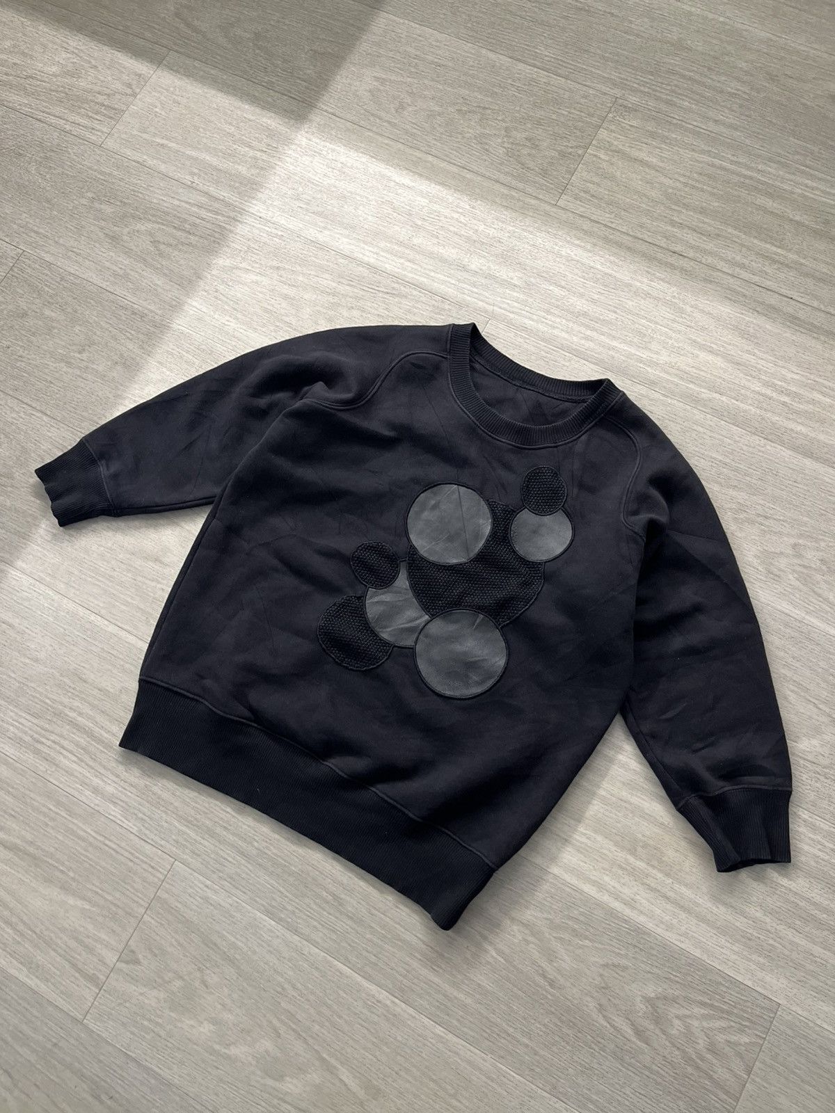 Christopher Kane × Designer Christopher Kane Lux swag affliction leather logo sweatshirt Size M / US 6-8 / IT 42-44 - 2 Thumbnail