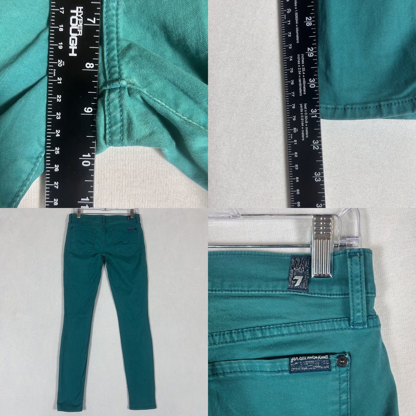 7 For All Mankind 7 For All Mankind Jeans Women's 28 Green Slim Pockets Denim Straight Leg 5-Pocket Design Vintage No Size 28" / US 6 / IT 42 - 8 Thumbnail