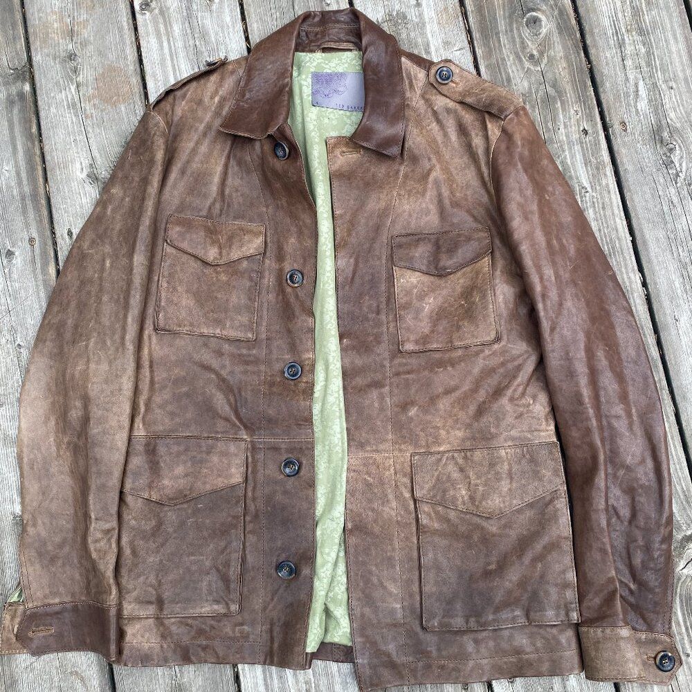 Ted Baker Vintage Ted Baker London Leather M-65 Field Jacket Brown Si Size US XL / EU 56 / 4 - 3 Thumbnail