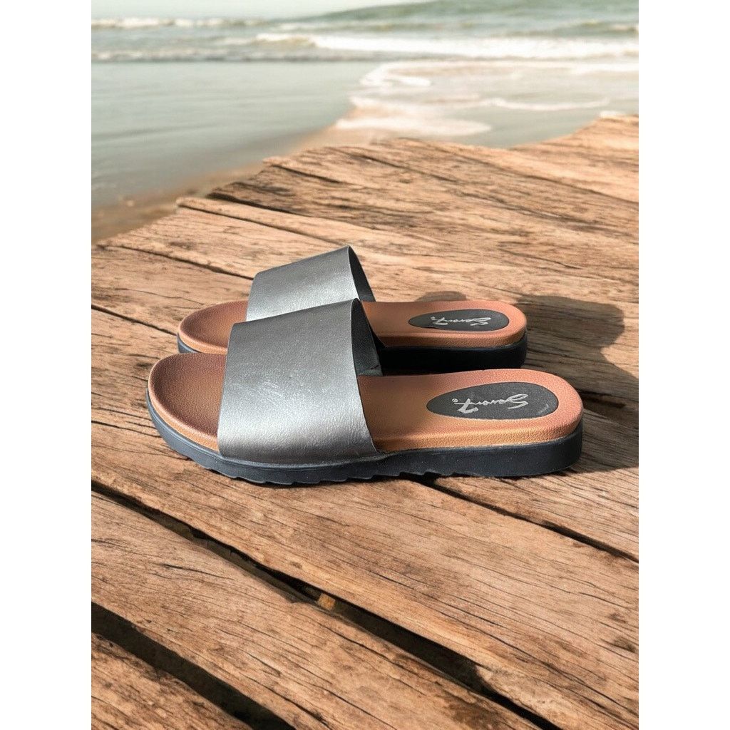 Seven 7 SEVEN Metalic Silver Sandals Slip ons Shoes Size 10 Size US 10 / IT 40 - 2 Thumbnail