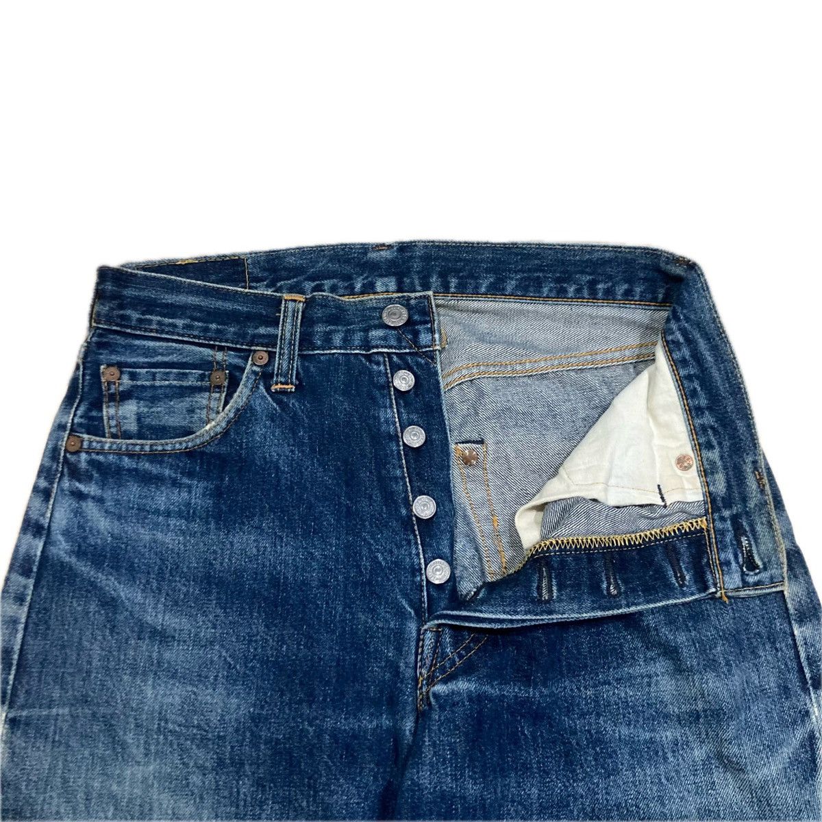 Levi's × Levi's Vintage Clothing × Vintage VINTAGE 90s LEVI’S BIG E 501XX SELVEDGE DISTRESSED JEANS Size US 30 / EU 46 - 8 Thumbnail