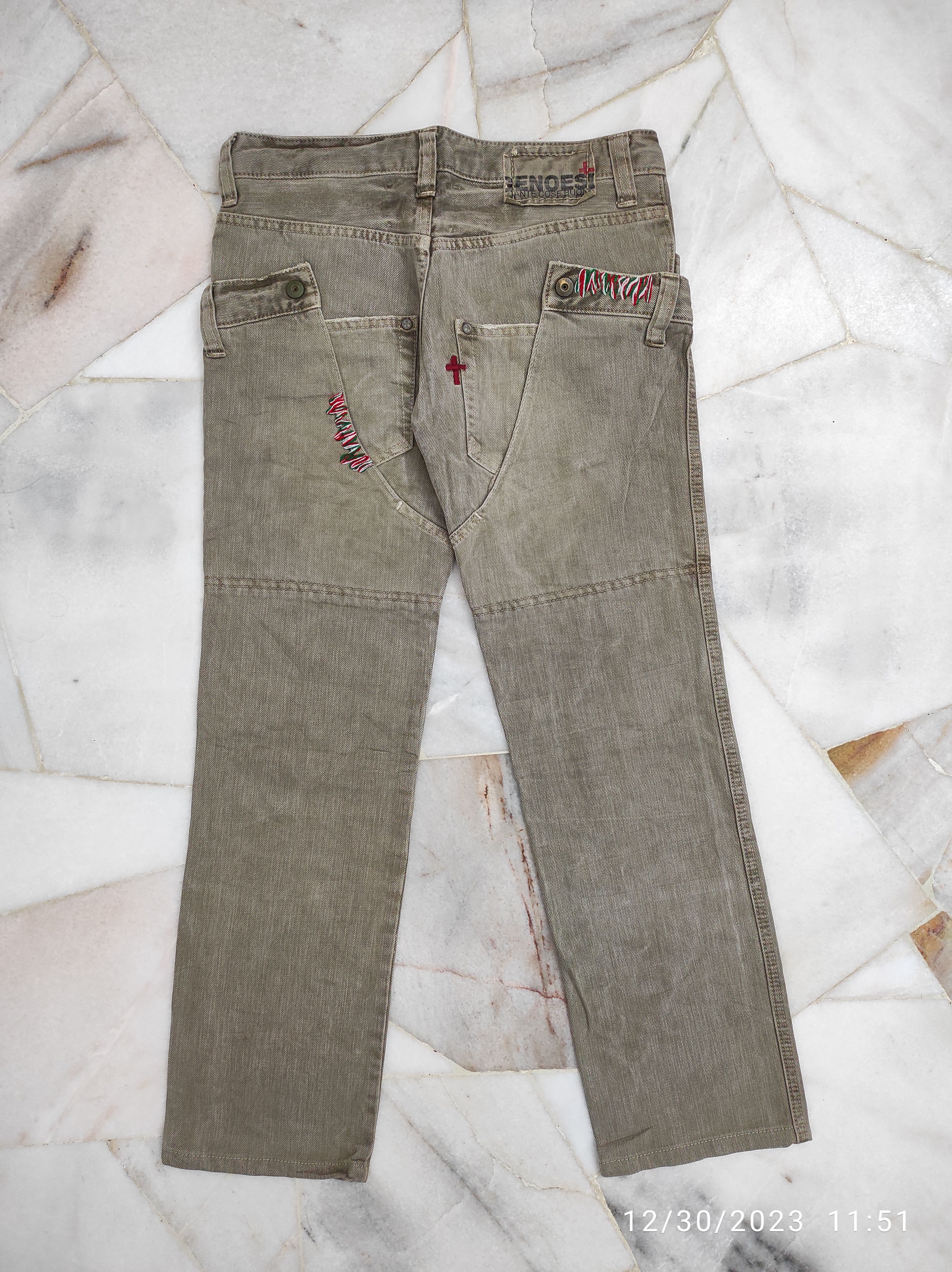 Japanese Brand Fw2000 Rare GENOESE Flip Pocket extraordinary Jeans Size 29" - 17 Thumbnail