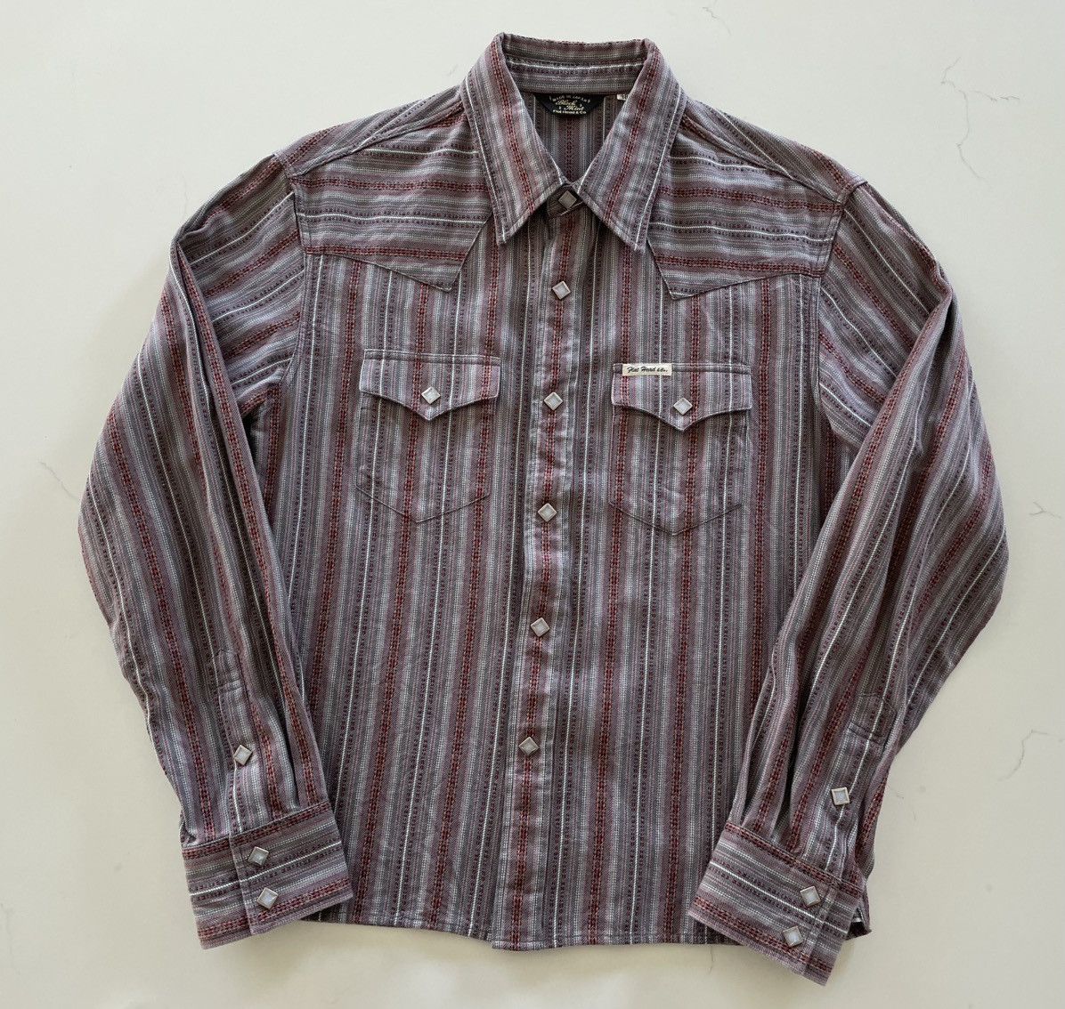 The Flat Head x Black Mint Stripe Western Shirt -Sz 38 (Med)