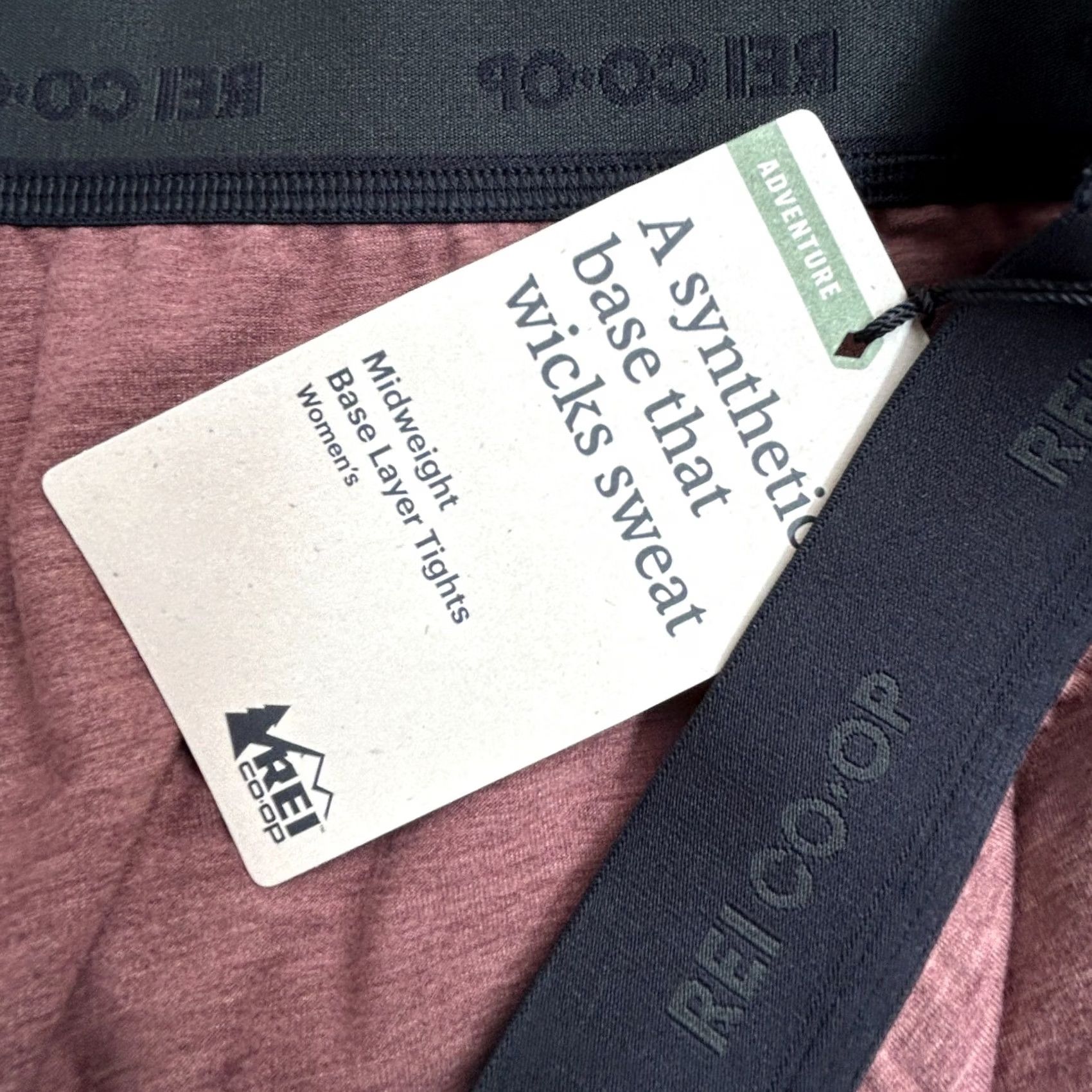 Vintage REI Co-op Womens Midweight Tight Leggings Pants 2XL Canyon Dust Stretch New Size 40" / US 18 - 4 Thumbnail