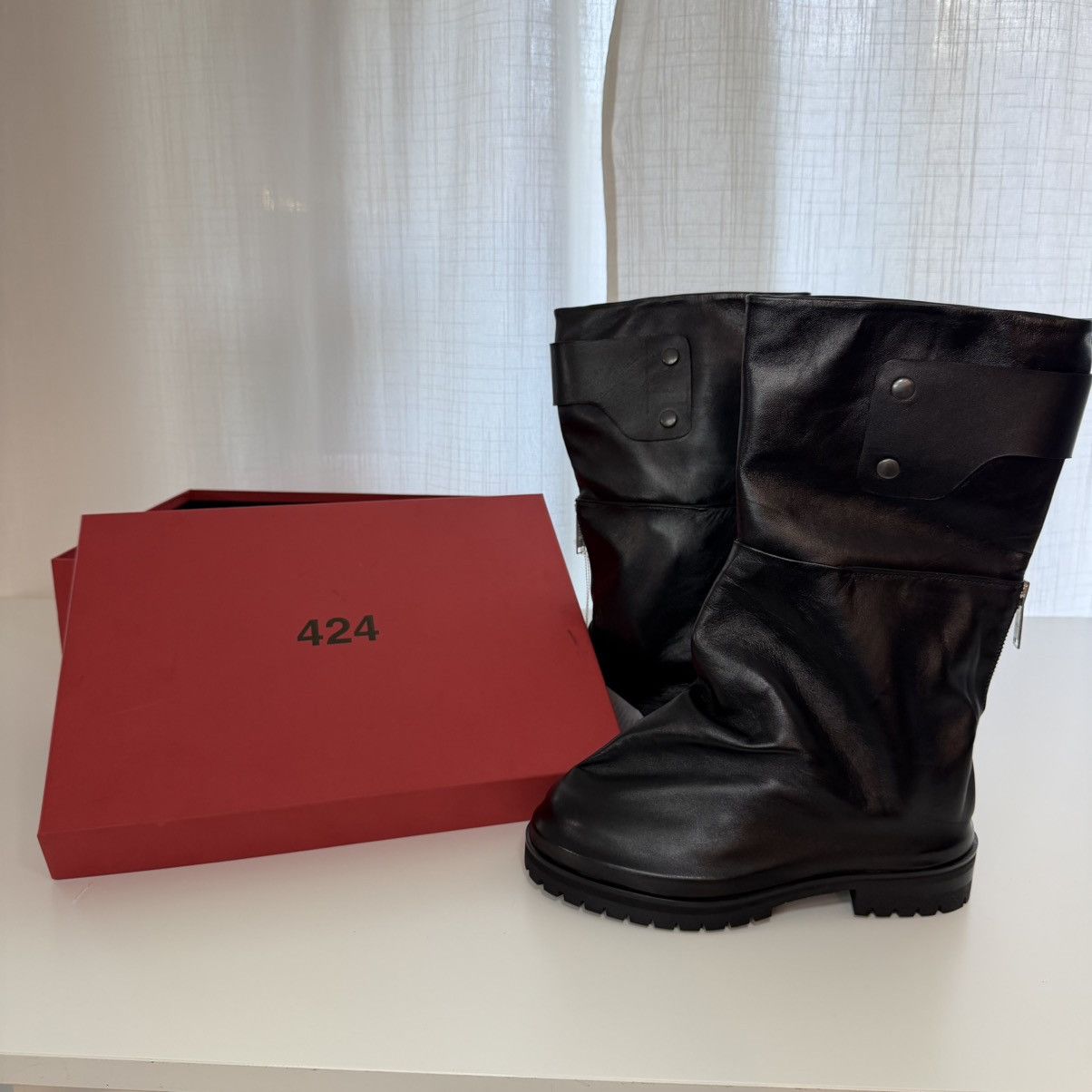 424 424 Black DragonRider Boots Size US 9.5 / EU 42-43 - 4 Thumbnail